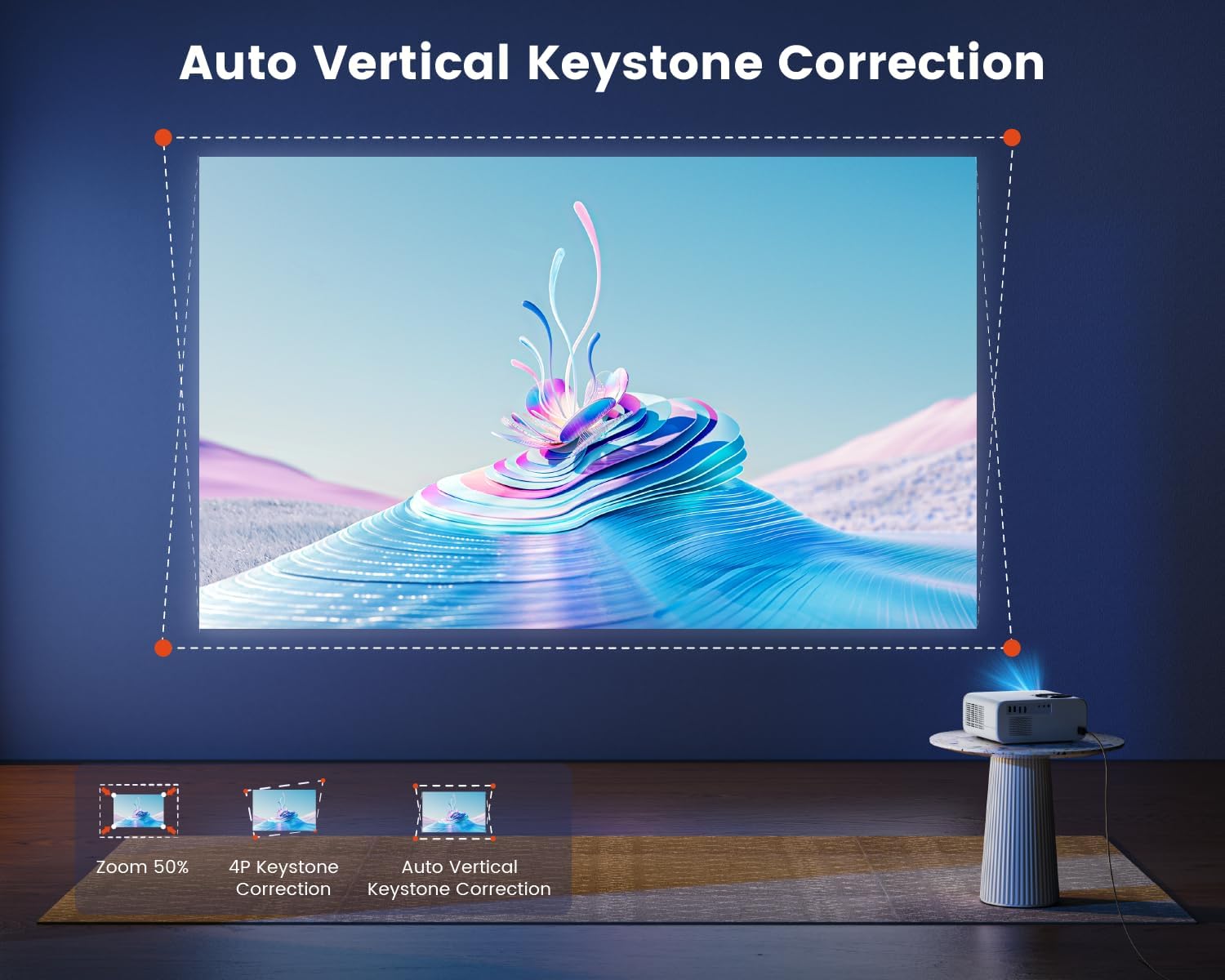 Netflix Built in Android 3s Focus Projector 700ANSI Portable WiFi 6 Bluetooth Full HD 1080P Smart Projector 4K Support Zoom 300 Inch Auto Keystone Display Home Cinema with Tripod