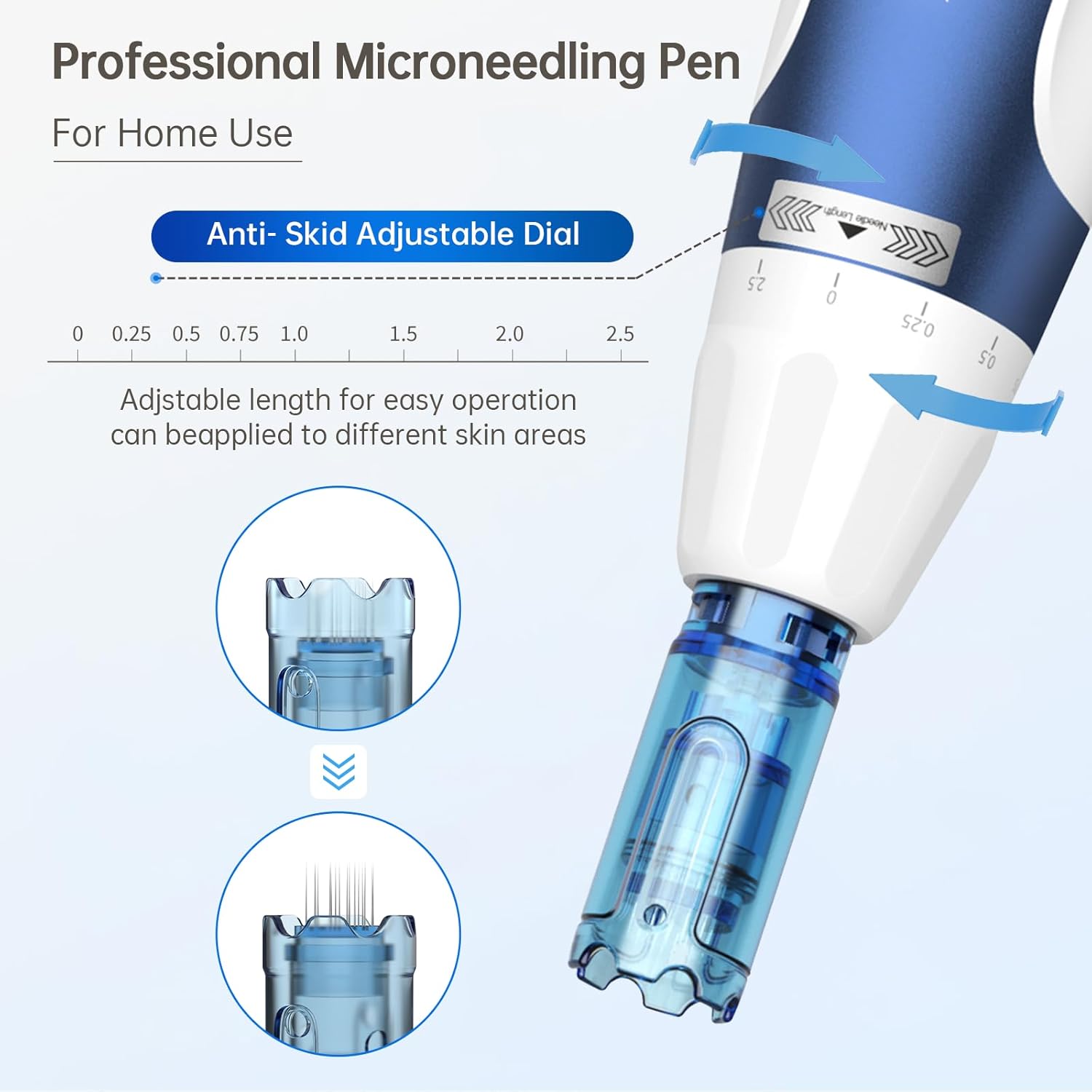 Dr. Pen A11 Professional Wireless Microneedling Pen and Derma Pen 20 Replacement Cartridges Adjustable Micro Needling Derma Machine with Induction Base for Skin Care