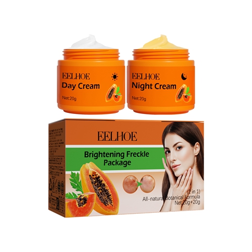 EELHOE Papaya Day Night Cream for Dark Spots Remover Melanin Anti Pigmentation Cream Brightening Moisturizing Reduce Dullness Spot Face Care