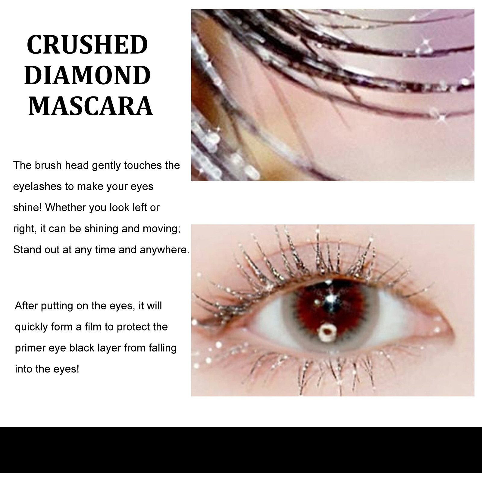 (1pc Mascara) Diamond Glitter Mascara Quick Dry Long Lasting Waterproof Curling Thick Shiny Eyelash Sexy Mascara Stereotyping Shining Beauty Makeup  Cosmetics Tool UK