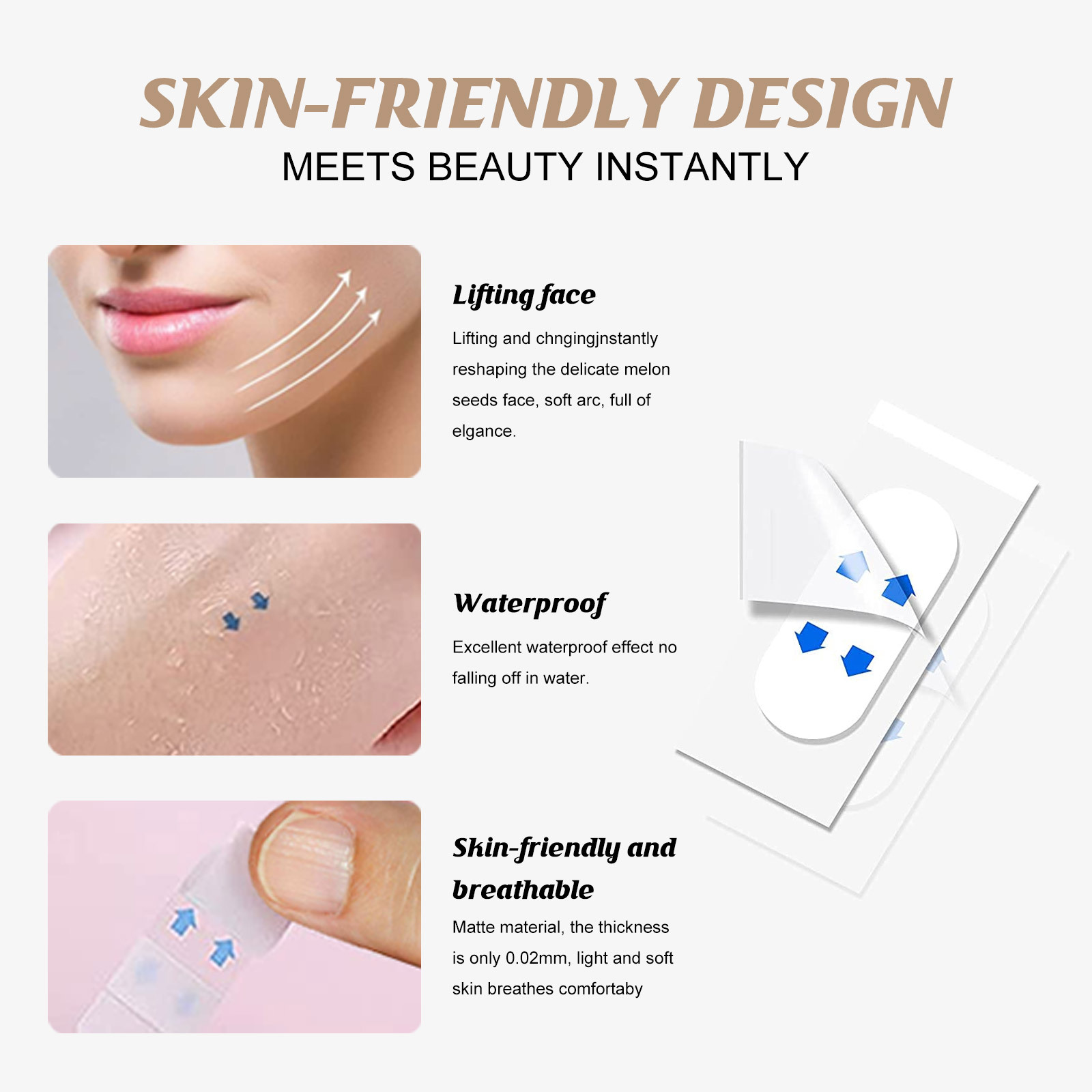 120pcs Invisible Face Stickers Transparent Thin Face Patche Double Chin Lift Tools V Shape Face Wrinkle Sagging Skin Tape Facelifting Patch Gifts