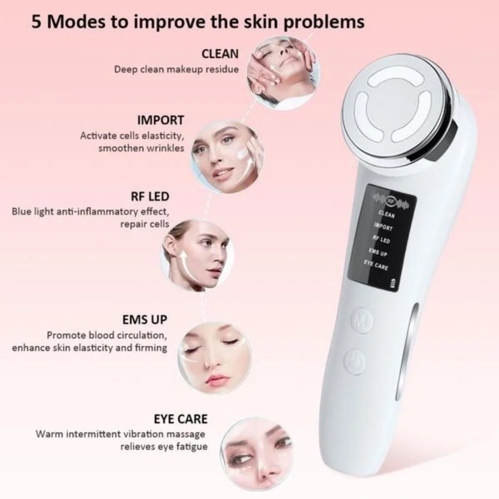Face Lift Devices EMS RF Microcurrent Skin Rejuvenation 7 in 1 Facial Massager Skin Care Instrument Multi Anti Wrinkle Tightening Home Beauty Device