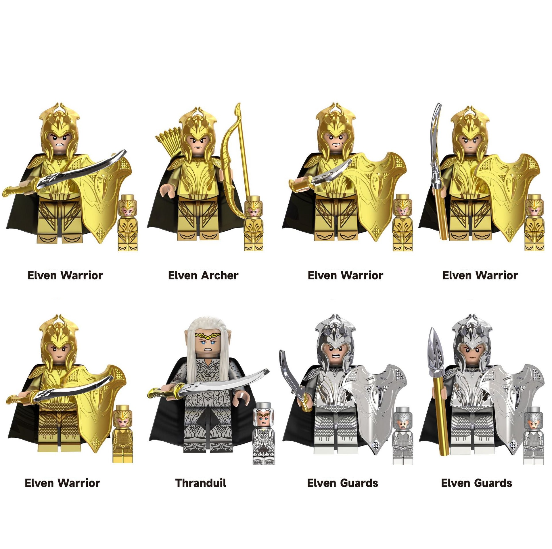 MOC Creative Medieval lotr Elf Figures Elves Army Soldiers Knights Building Blocks Bricks Toys for children gifts