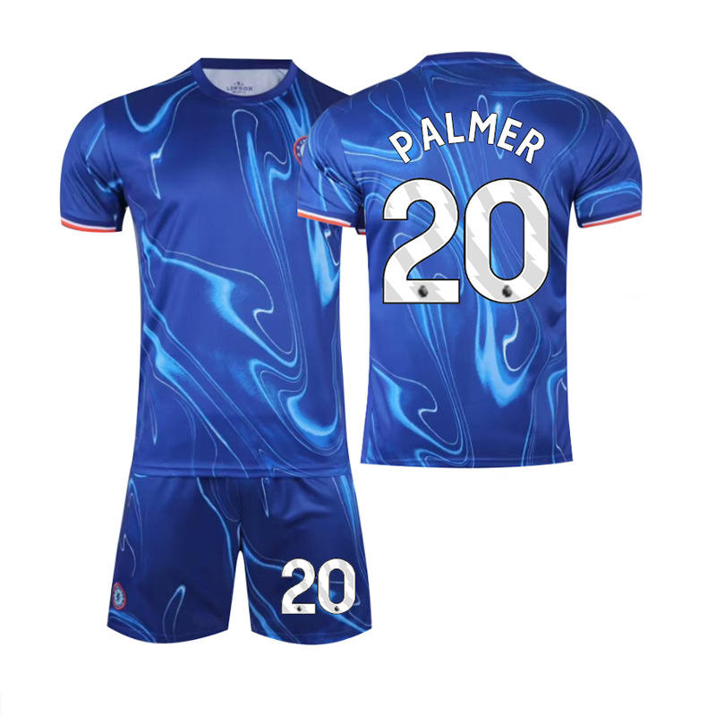 (2~3 Years) Teens Kids Boys Football Kit Sport Training Soccer Jersey Suit With Sock Chelsea Home Palmer No 20 Football Fan Activewear