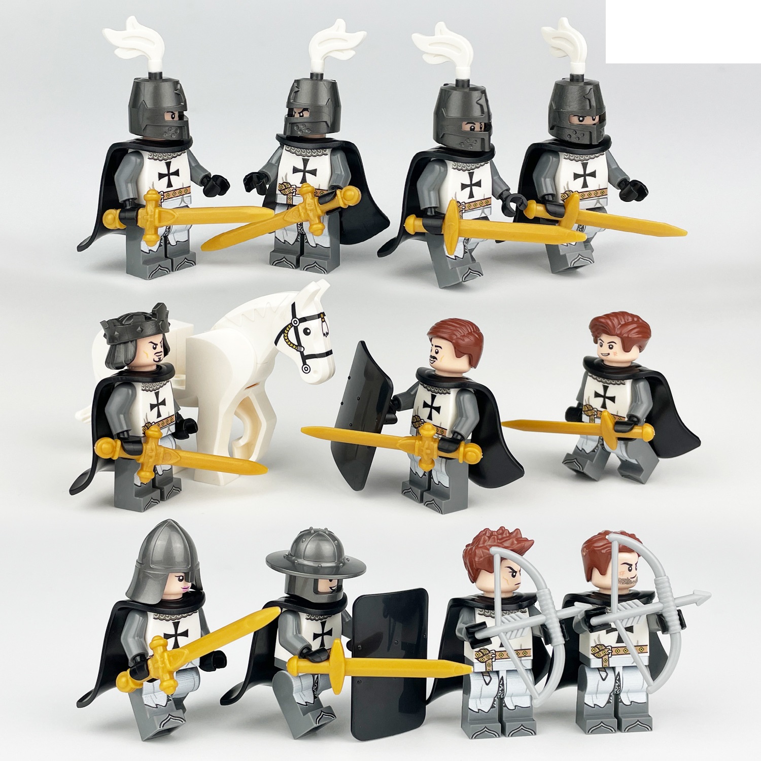Medieval Trooper Minifigure Building Blocks Toy Soldiers Army Toys Set with Weapons for War Games and Educational Play Smooth Surface