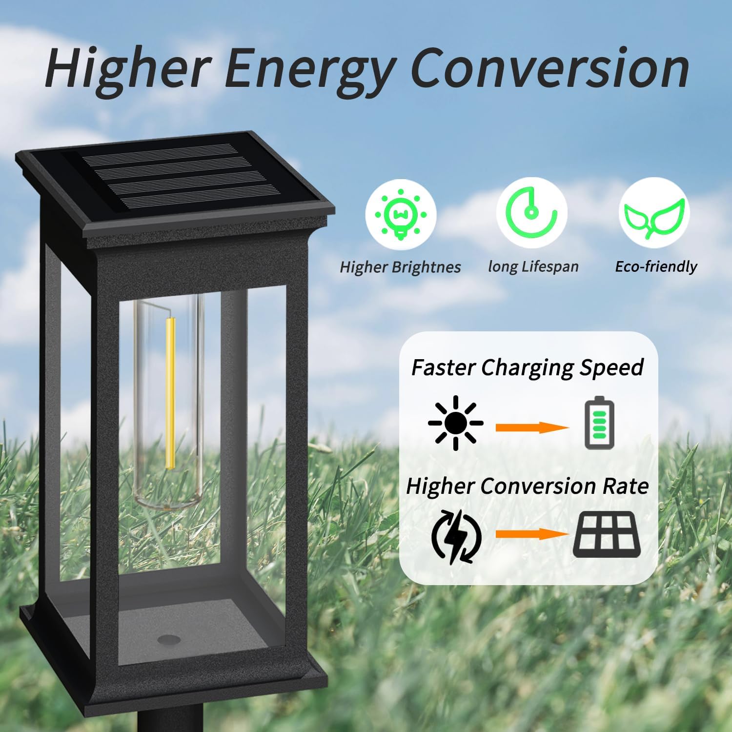 Solar Lights Outdoor Garden 6 Pack Garden Lights Solar Powered Waterproof Auto On Off Warm White Pathway Light Ideal for Lawn