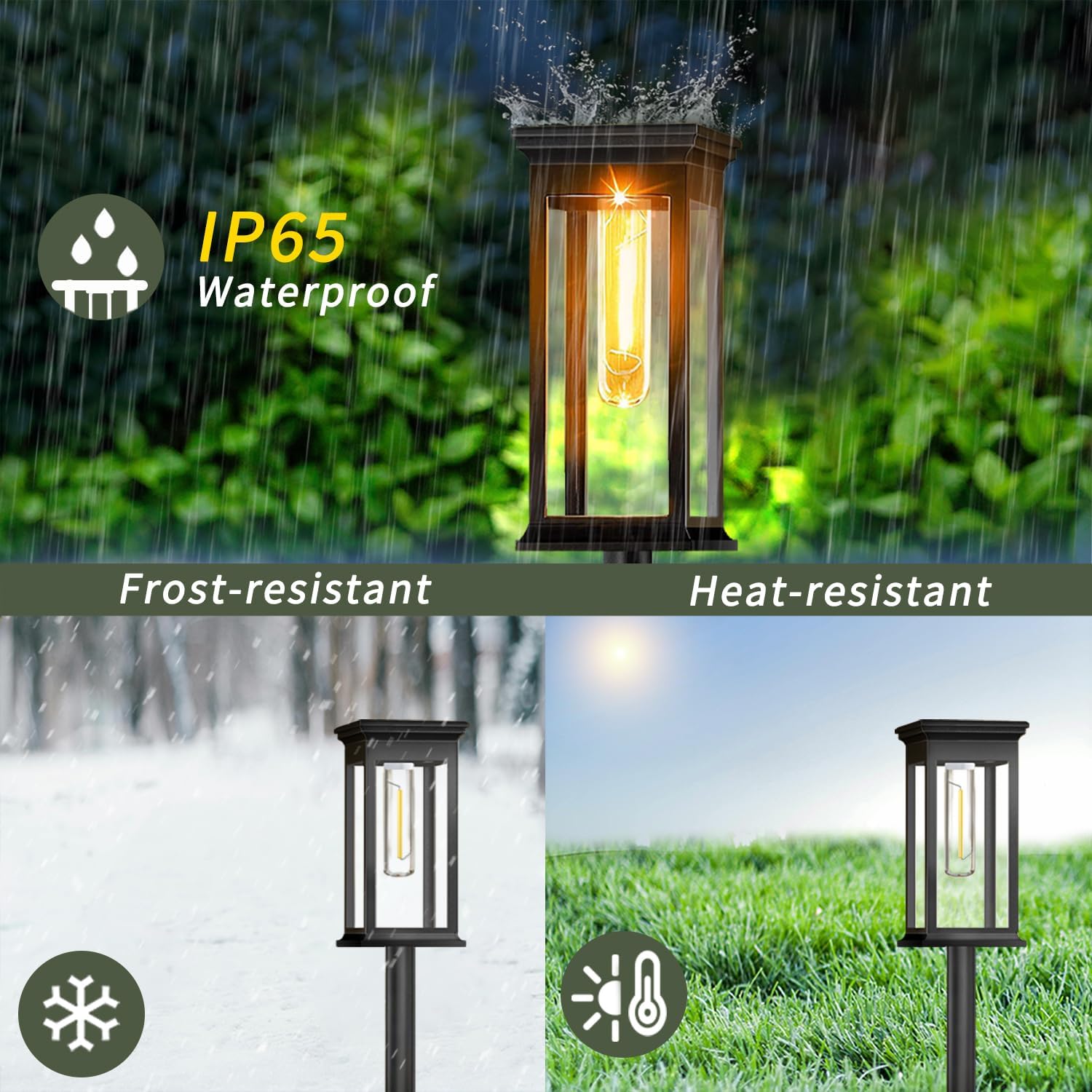 Solar Lights Outdoor Garden 6 Pack Garden Lights Solar Powered Waterproof Auto On Off Warm White Pathway Light Ideal for Lawn
