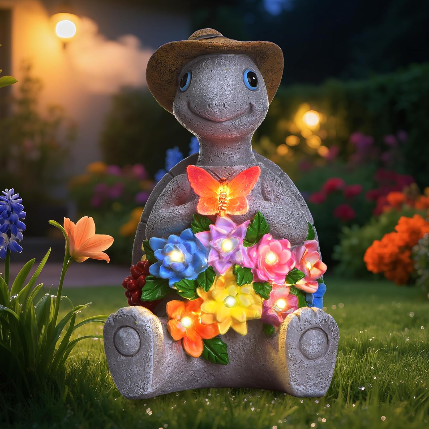 Solar Garden Ornaments Outdoor Birthday Gifts for Mothers Mum Women Grandma Nanny Presents Decorations for Easter Anniversary Statue Decor for Home House Warmin