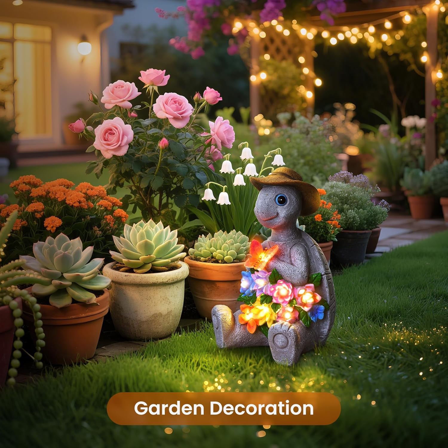 Solar Garden Ornaments Outdoor Birthday Gifts for Mothers Mum Women Grandma Nanny Presents Decorations for Easter Anniversary Statue Decor for Home House Warmin