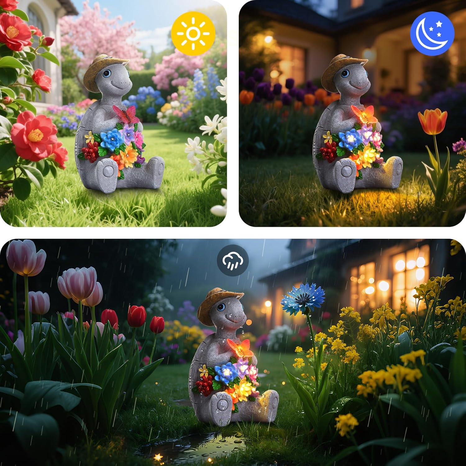 Solar Garden Ornaments Outdoor Birthday Gifts for Mothers Mum Women Grandma Nanny Presents Decorations for Easter Anniversary Statue Decor for Home House Warmin