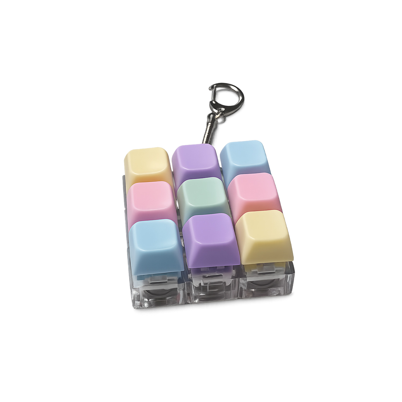Decompression 9 Keyboard Key Toy Anti Stress Relief Finger Keychain ﻿Game Button Pinch Tester Office Desk Accessory ﻿