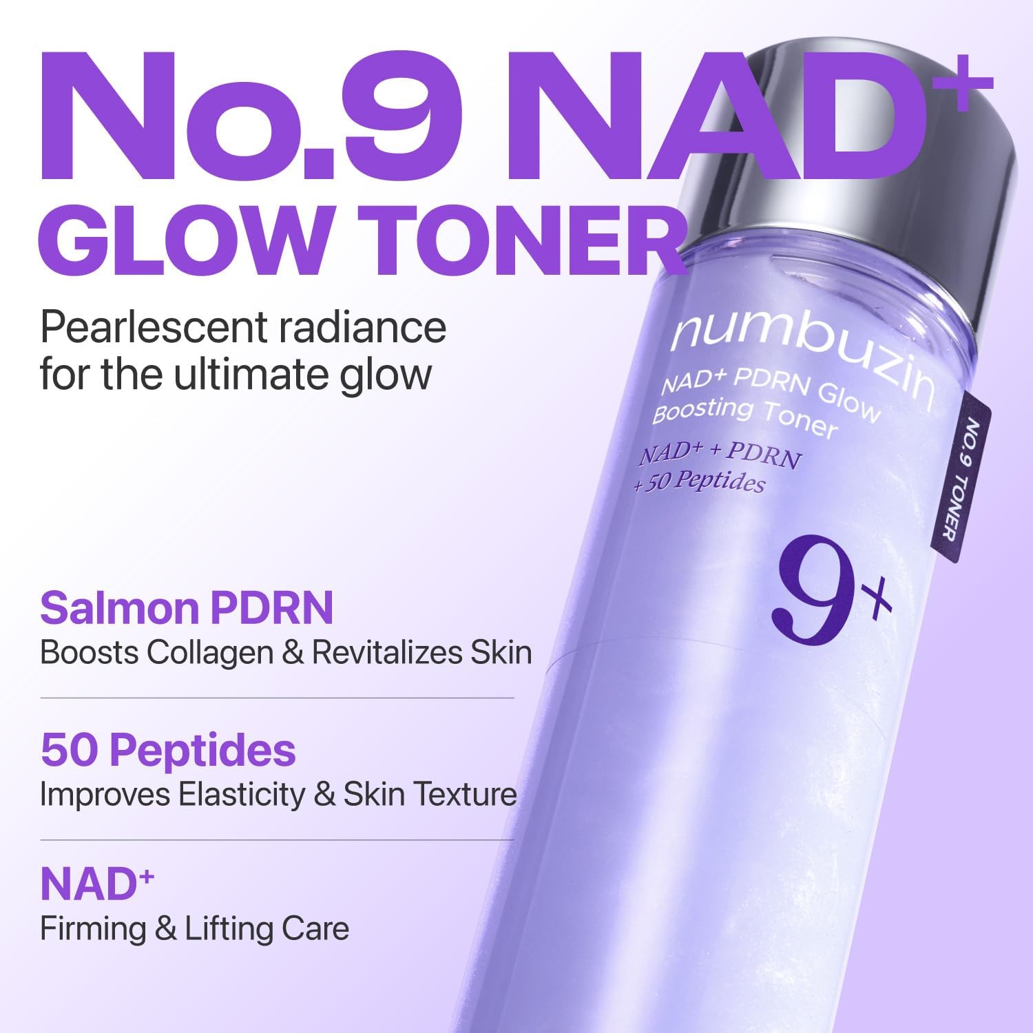 numbuzin No.9 Anti-Aging Essence Toner 150ml with NAD PDRN Hydrating Firming Care for Wrinkles Fine Lines Glow Boosting Toner Korean Skincare
