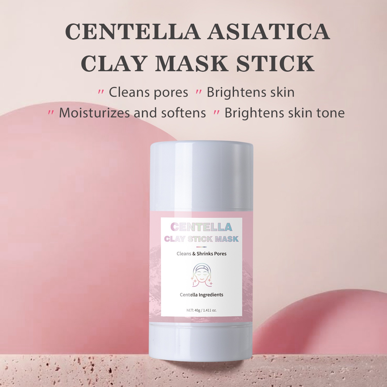 Sauvasine Centella Clay Mask Stick For Pore Purifying And Soothing Facial Detox Stick 100g