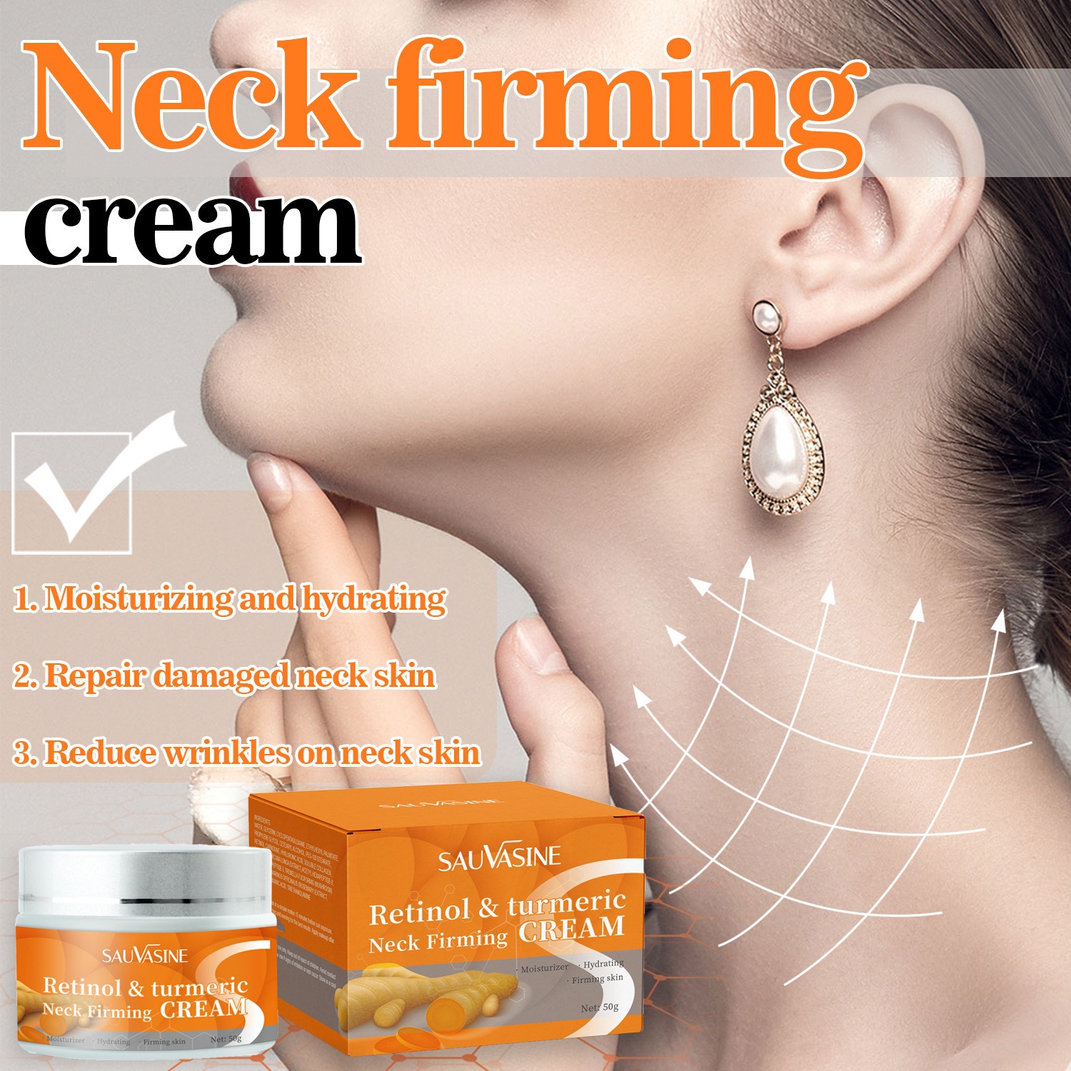 Neck Cream Firming Hydrating Moisturising for Daily Skin Care Home Use Natural 50g