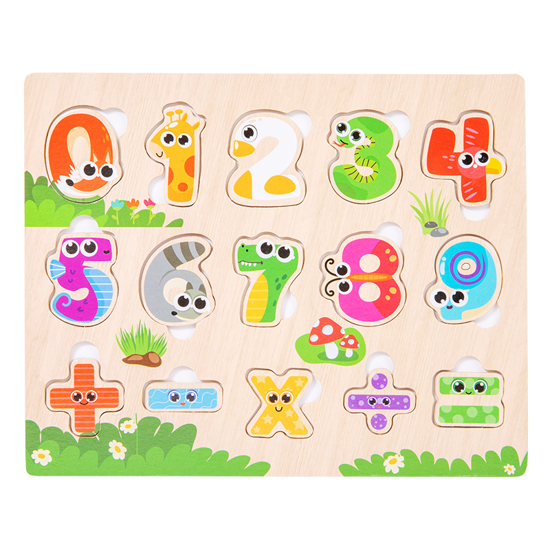 (fruit) Montessori Wooden Puzzles Hand Grab Boards Toys Tangram Jigsaw Baby Educational Toy Cartoon Vehicle Animals Fruits for Kids Gift
