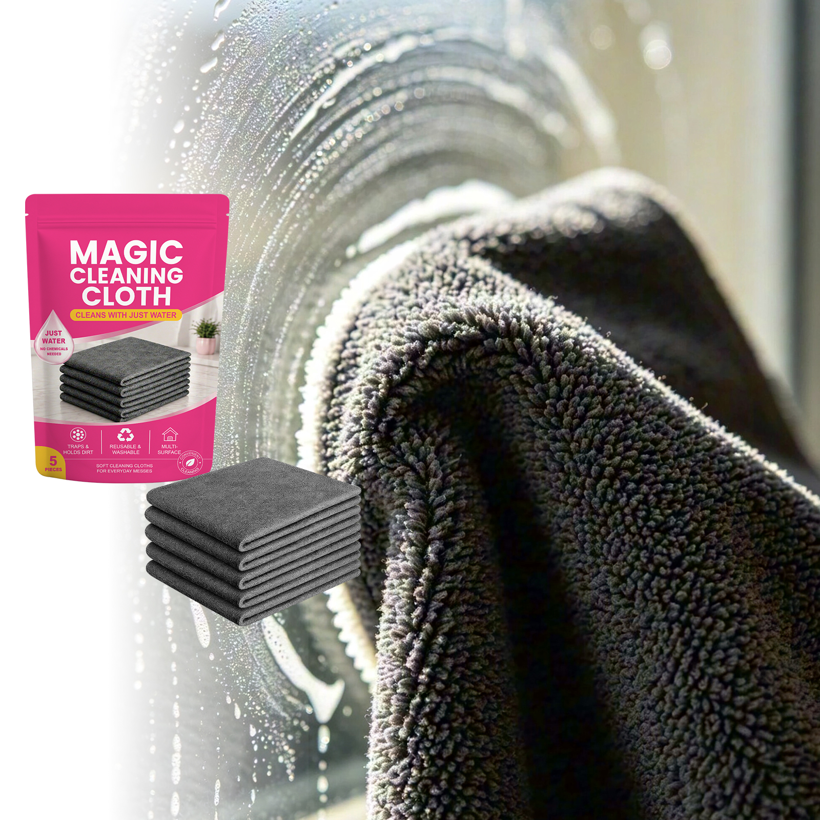 Magic Cleansing Cloth Daily Home Easy Clean Erase Surface Grease Refresh Renew No Trace No Watermark