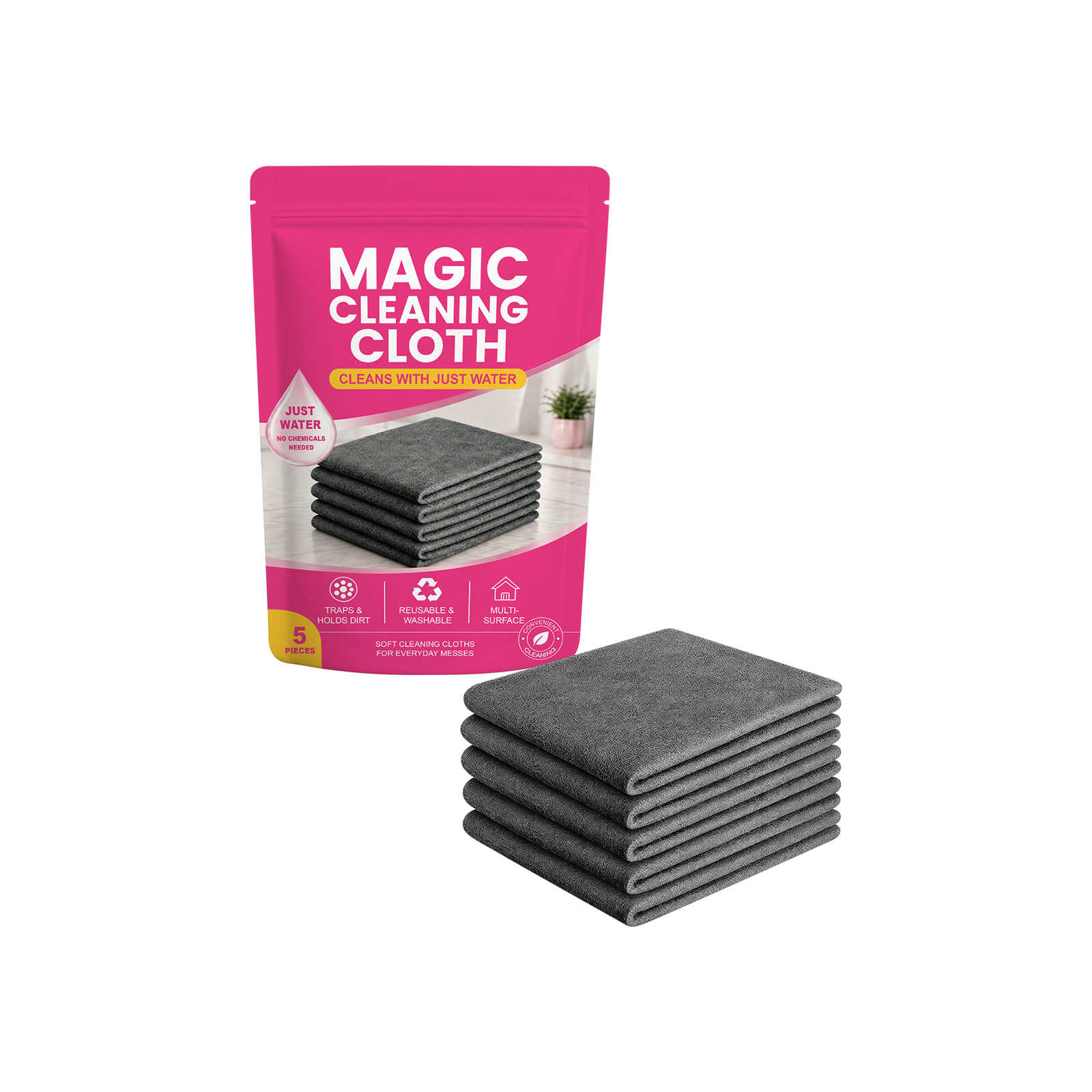 Magic Cleansing Cloth Daily Home Easy Clean Erase Surface Grease Refresh Renew No Trace No Watermark