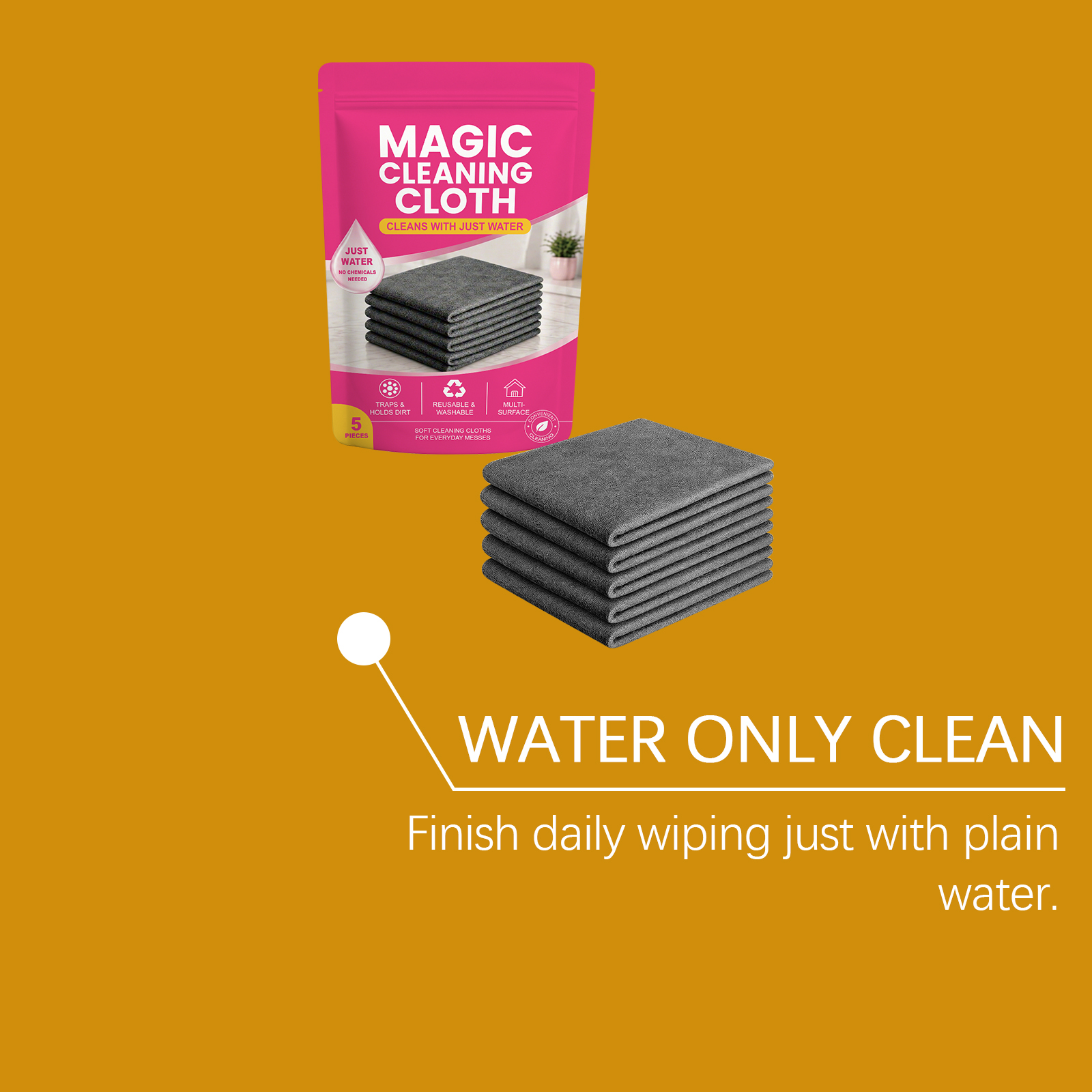 Magic Cleansing Cloth Daily Home Easy Clean Erase Surface Grease Refresh Renew No Trace No Watermark