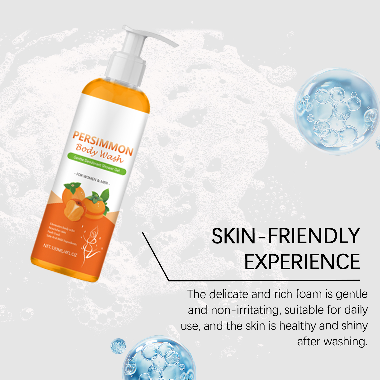 Body Wash Orange Fragrance Mild Cleansing Nourishing Refreshing Moisturizing Skin Care For Human Body
