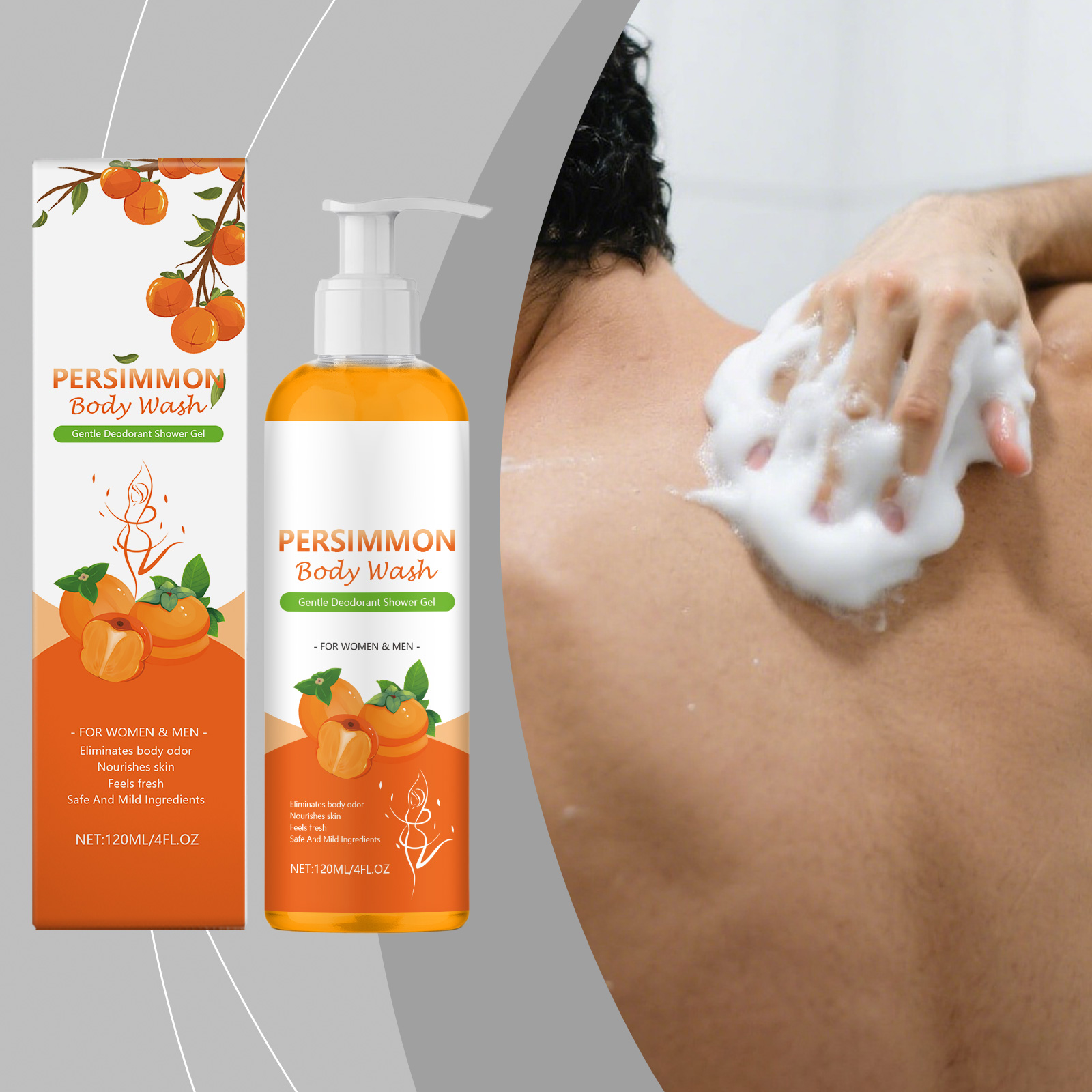 Body Wash Orange Fragrance Mild Cleansing Nourishing Refreshing Moisturizing Skin Care For Human Body