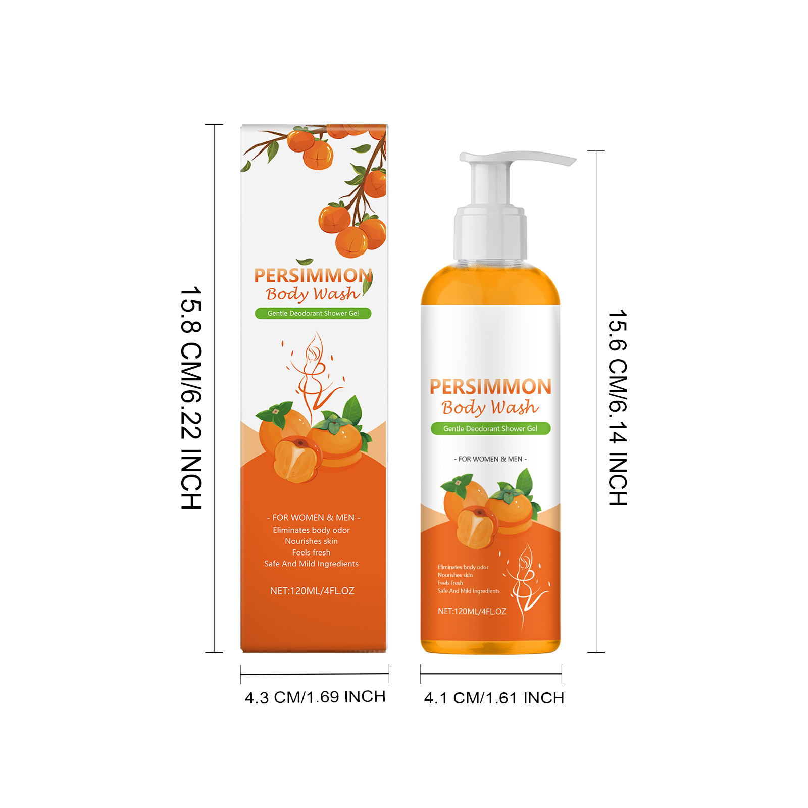 Body Wash Orange Fragrance Mild Cleansing Nourishing Refreshing Moisturizing Skin Care For Human Body
