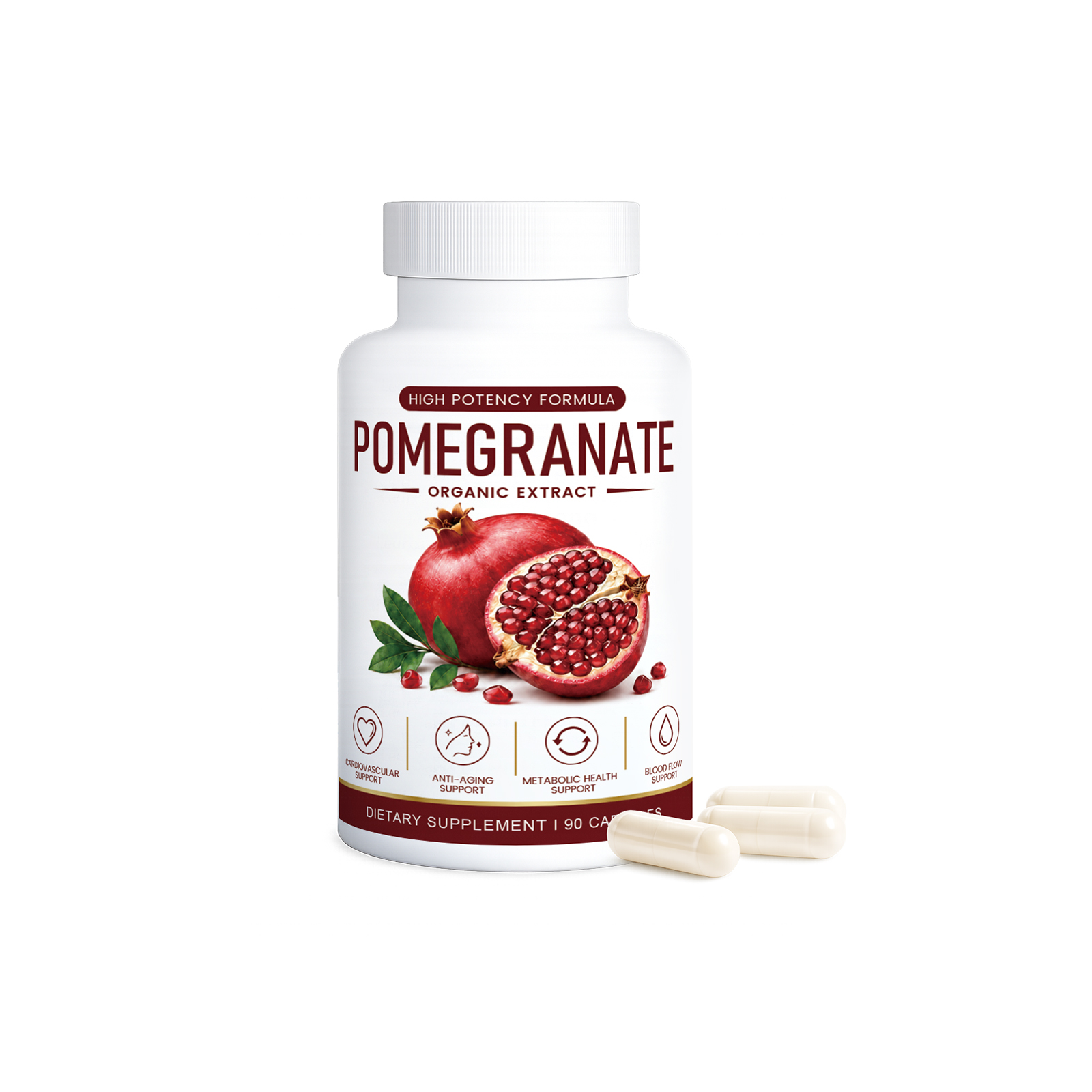 Pomegranate Heart Blood Nutrition Capsules Cardiovascular Balance Antioxidant Support Daily Vitality Blood Circulation Smooth Maintenance