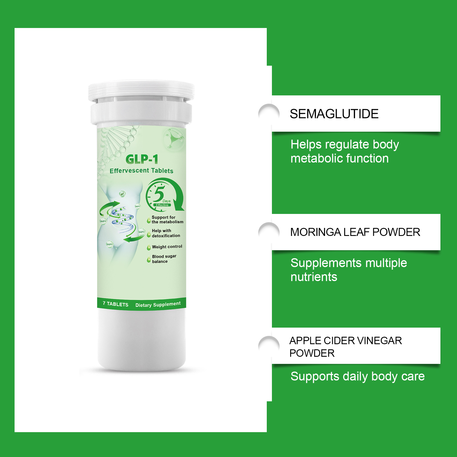Effervescent Tablets Light Figure Daily Weight Management Nutrition Supplement Easily Dissolvable Portable Home Outing