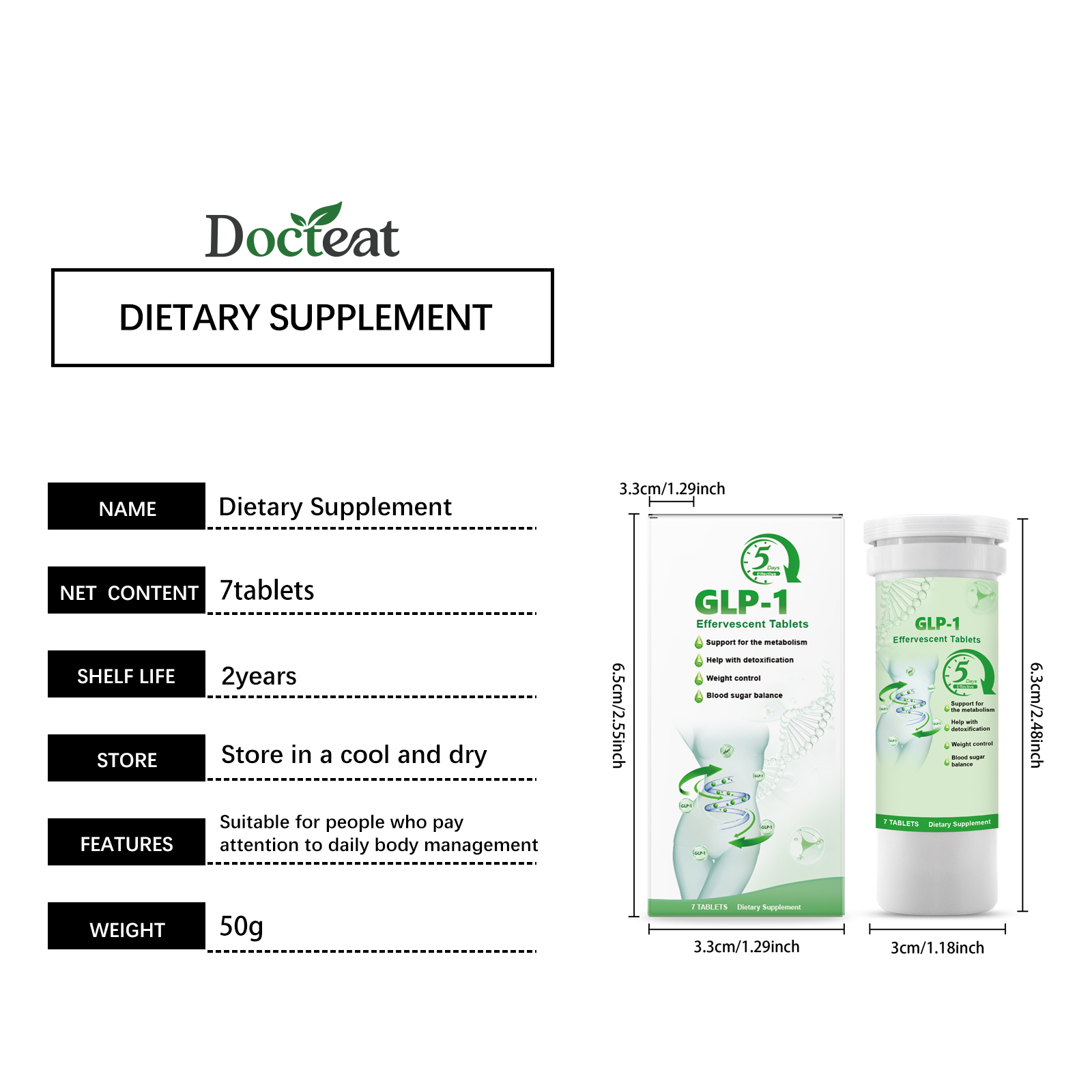 Effervescent Tablets Light Figure Daily Weight Management Nutrition Supplement Easily Dissolvable Portable Home Outing