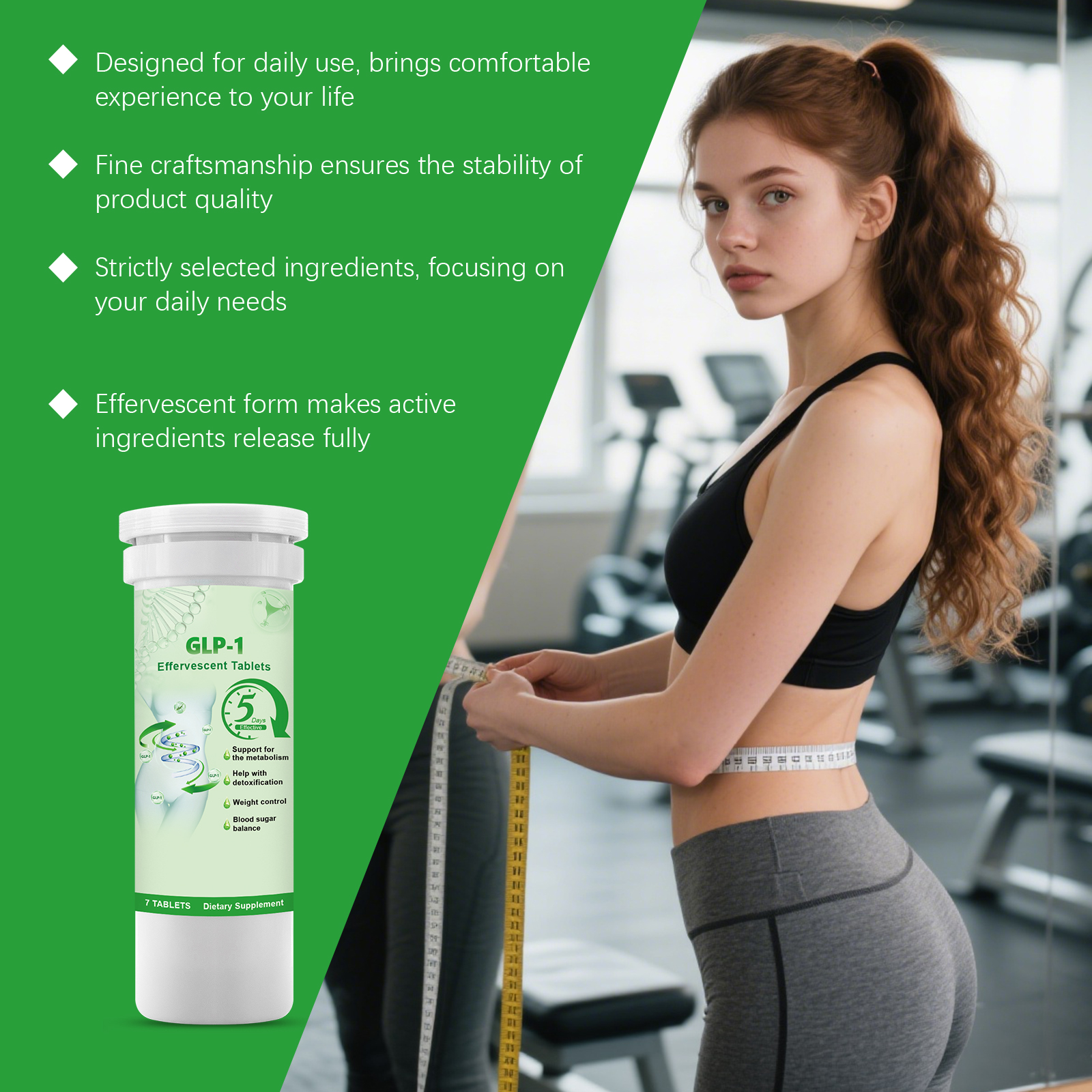 Effervescent Tablets Light Figure Daily Weight Management Nutrition Supplement Easily Dissolvable Portable Home Outing
