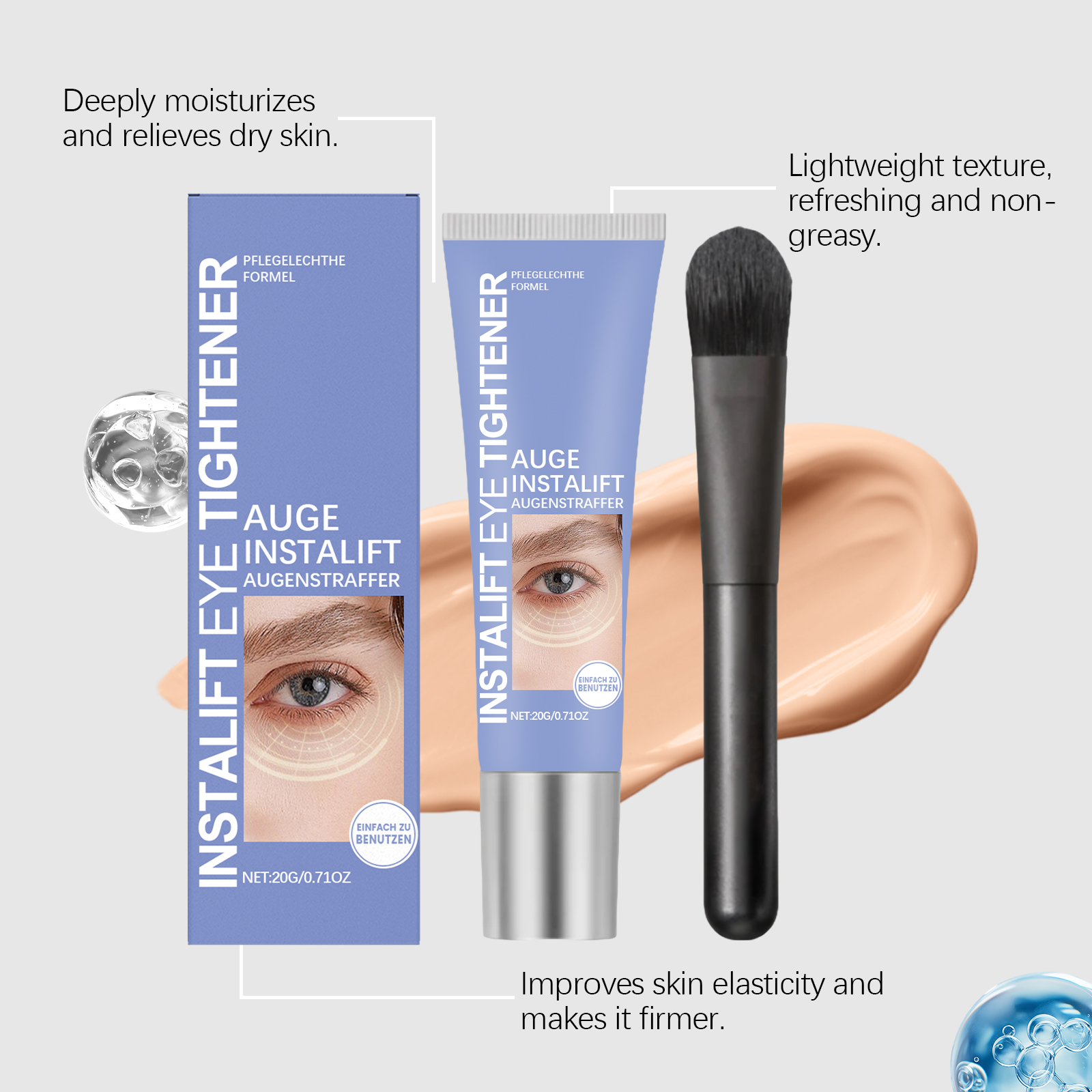 Hydrating Nourishing Eye Cream Daily Moisturizing Mild Hydrating Elastic Tender Skin Eye Area Massage Care Lotion