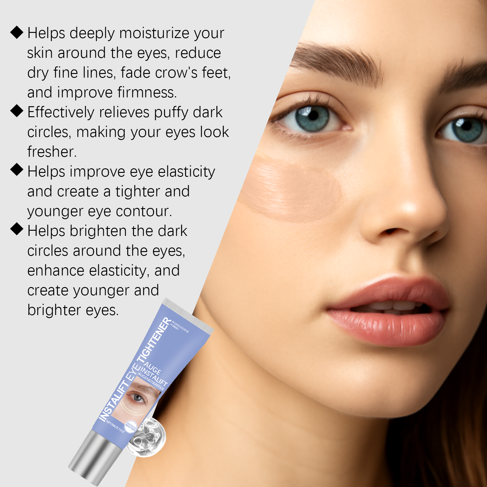 Hydrating Nourishing Eye Cream Daily Moisturizing Mild Hydrating Elastic Tender Skin Eye Area Massage Care Lotion