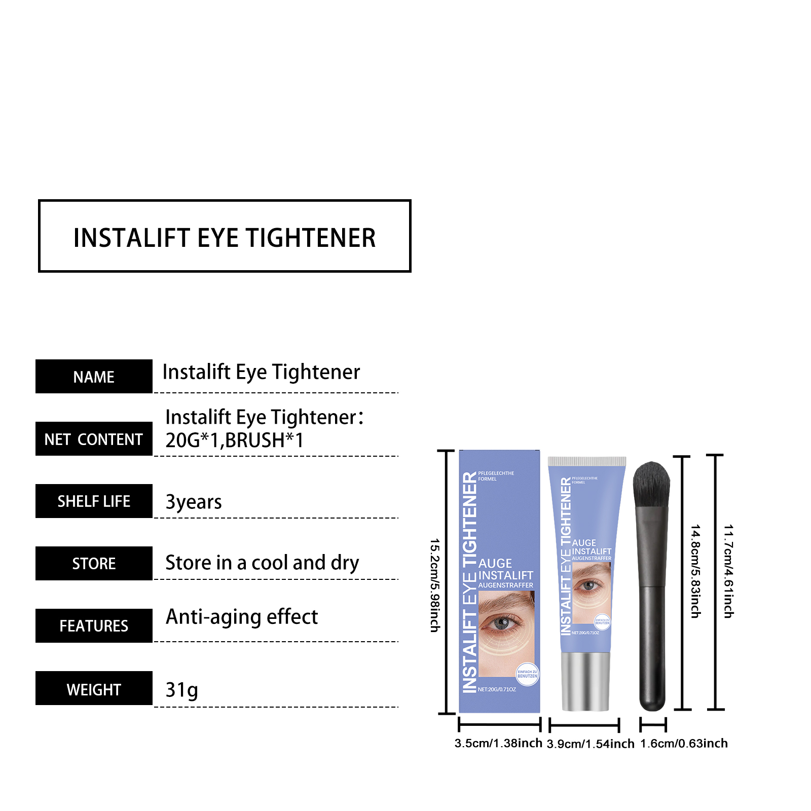 Hydrating Nourishing Eye Cream Daily Moisturizing Mild Hydrating Elastic Tender Skin Eye Area Massage Care Lotion