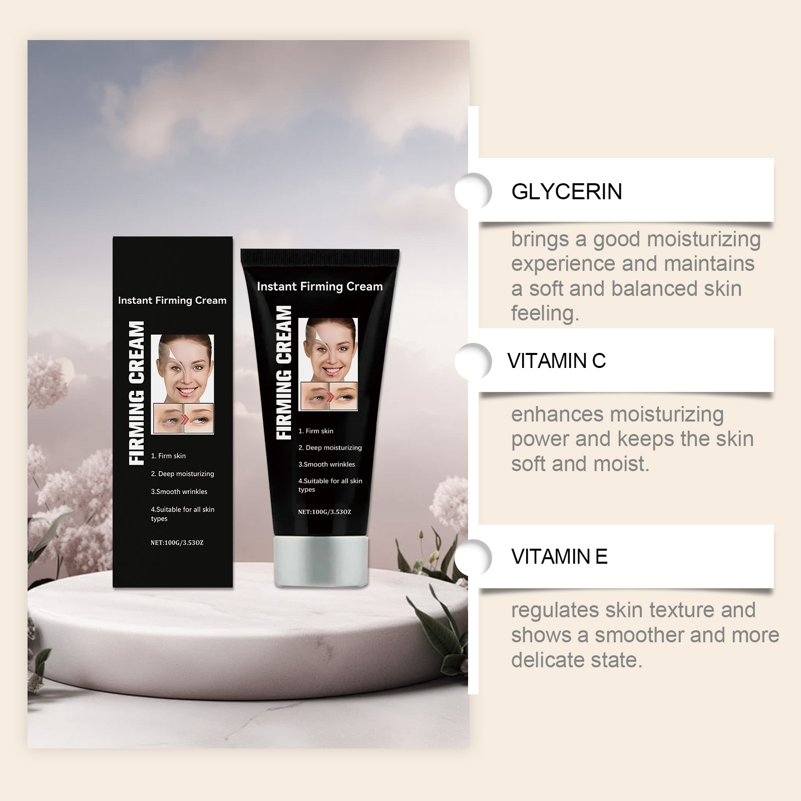 Facial Moisturizing Cream Daily Hydrating Brightening Lock Skin Water Nourish Soften Skin Complexion