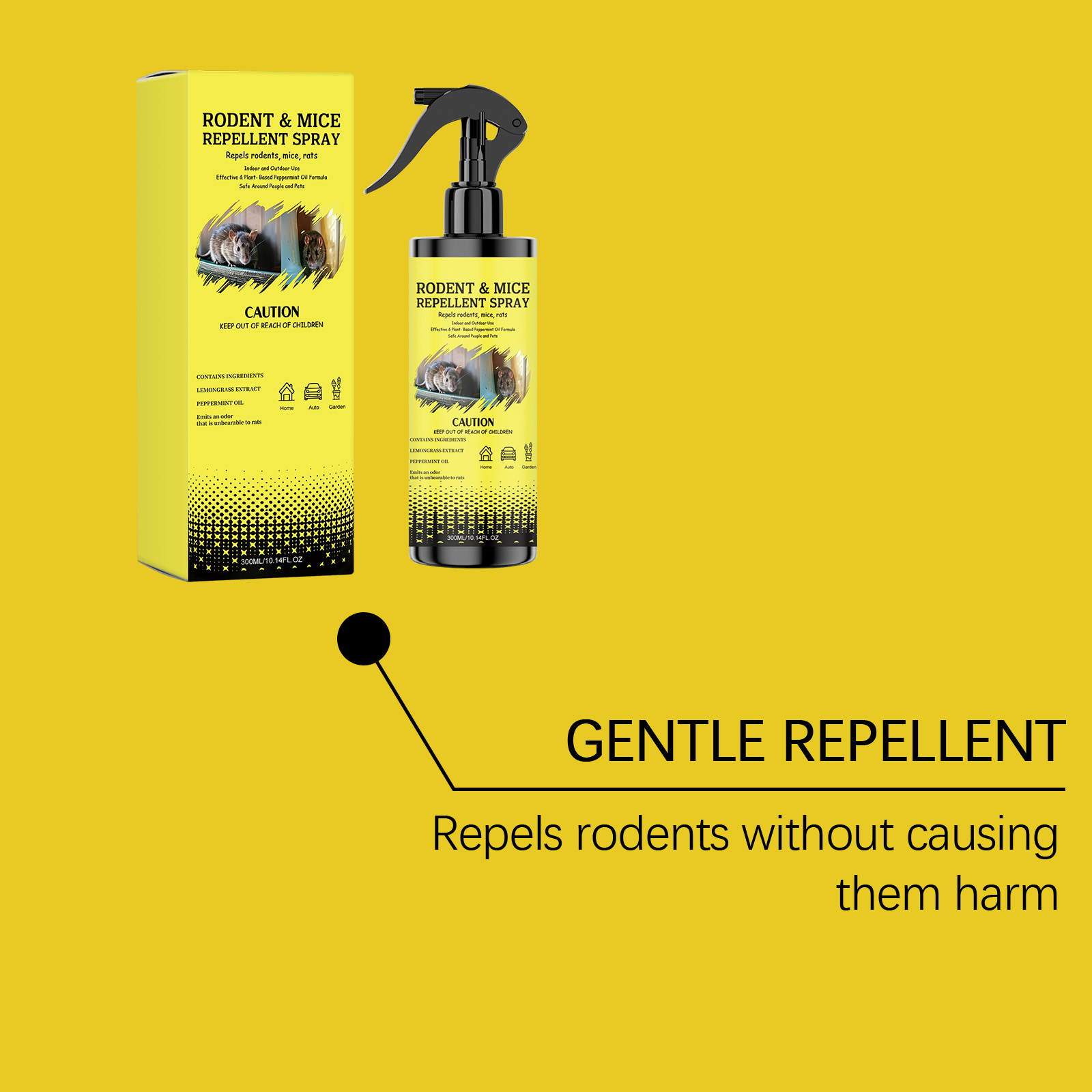 Mouse Repellent Spray Strong Effective Safe Indoor Outdoor Home Warehouse Garage Basement Attic Garden Balcony