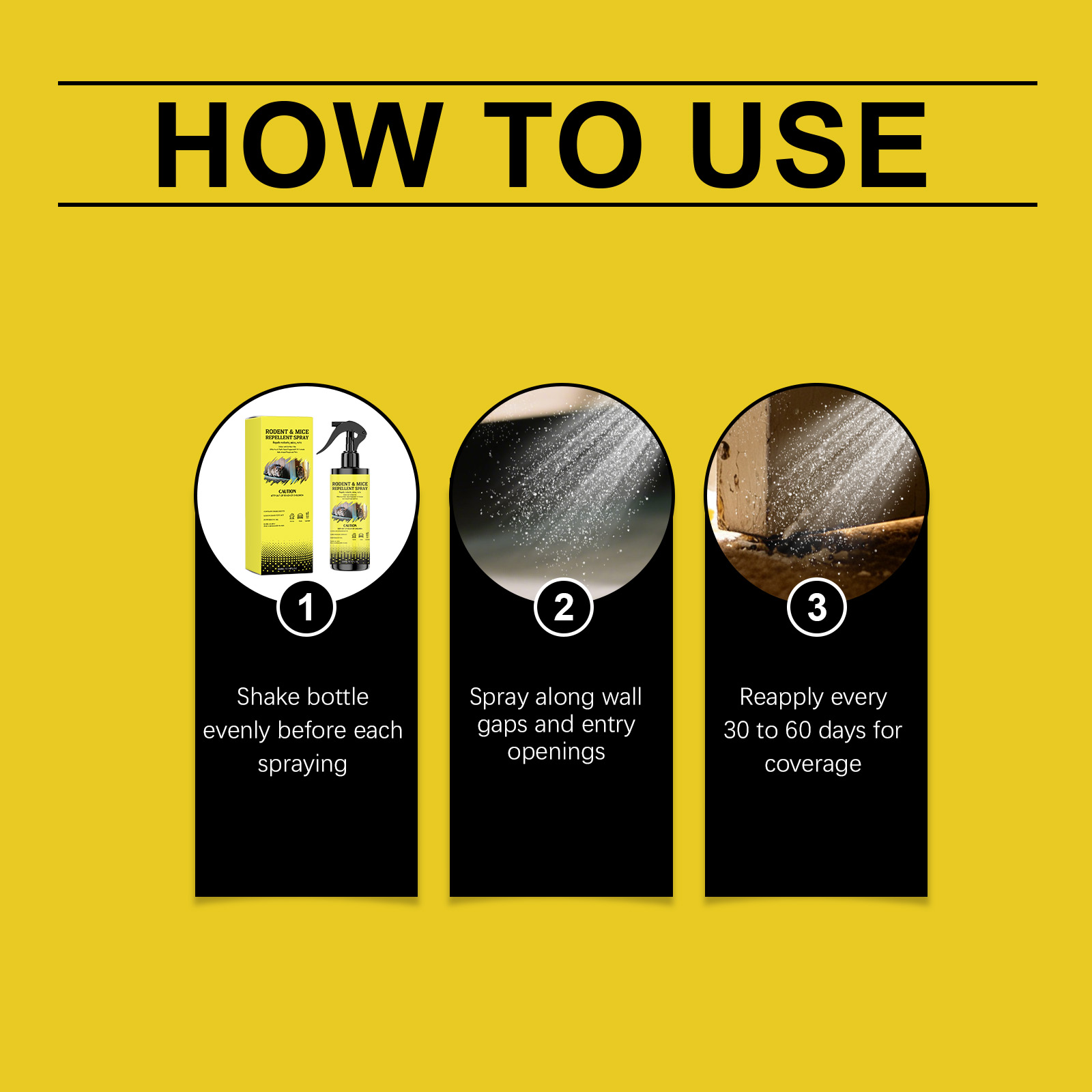 Mouse Repellent Spray Strong Effective Safe Indoor Outdoor Home Warehouse Garage Basement Attic Garden Balcony