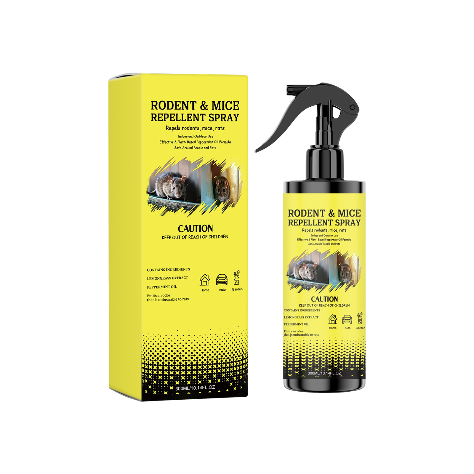 Mouse Repellent Spray Strong Effective Safe Indoor Outdoor Home Warehouse Garage Basement Attic Garden Balcony