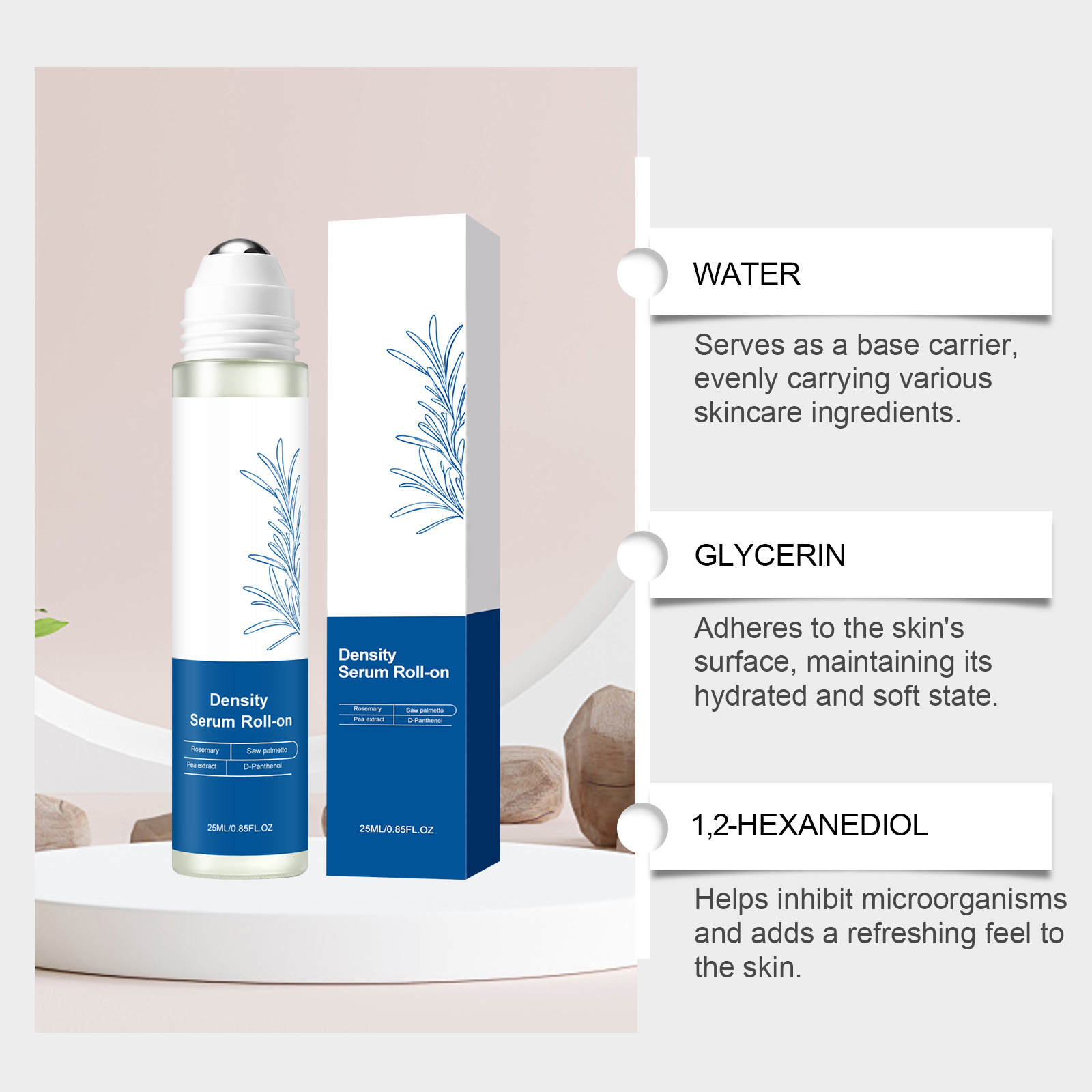 Hair Care Roller Essence Fluid Refreshing Non Sticky Rinse Free Time Saving Mini Zoned Care