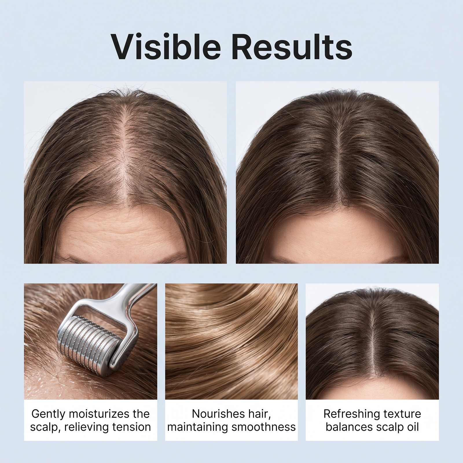 Hair Care Roller Essence Fluid Refreshing Non Sticky Rinse Free Time Saving Mini Zoned Care