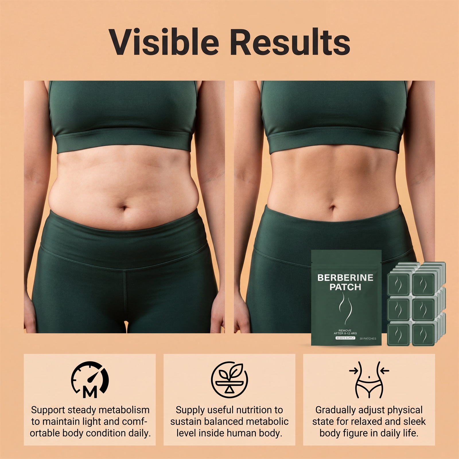Berberine Care Patch Gentle Skin Nourish Figure Slim Light Fit Daily Navel Treatment Sticker