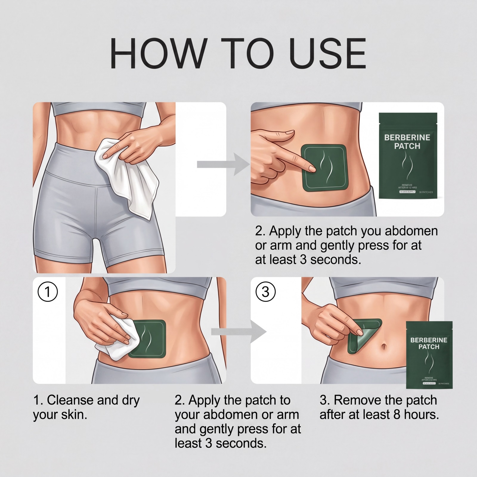 Berberine Care Patch Gentle Skin Nourish Figure Slim Light Fit Daily Navel Treatment Sticker