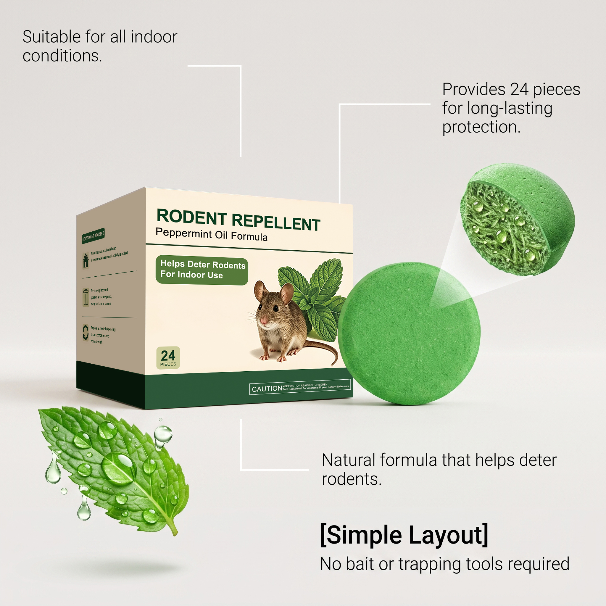 Rat Repellent Pellet Powerful Whole Nest Elimination Anti Gnaw Convenient Long Lasting Household Warehouse Indoor Outdoor Multi Scene