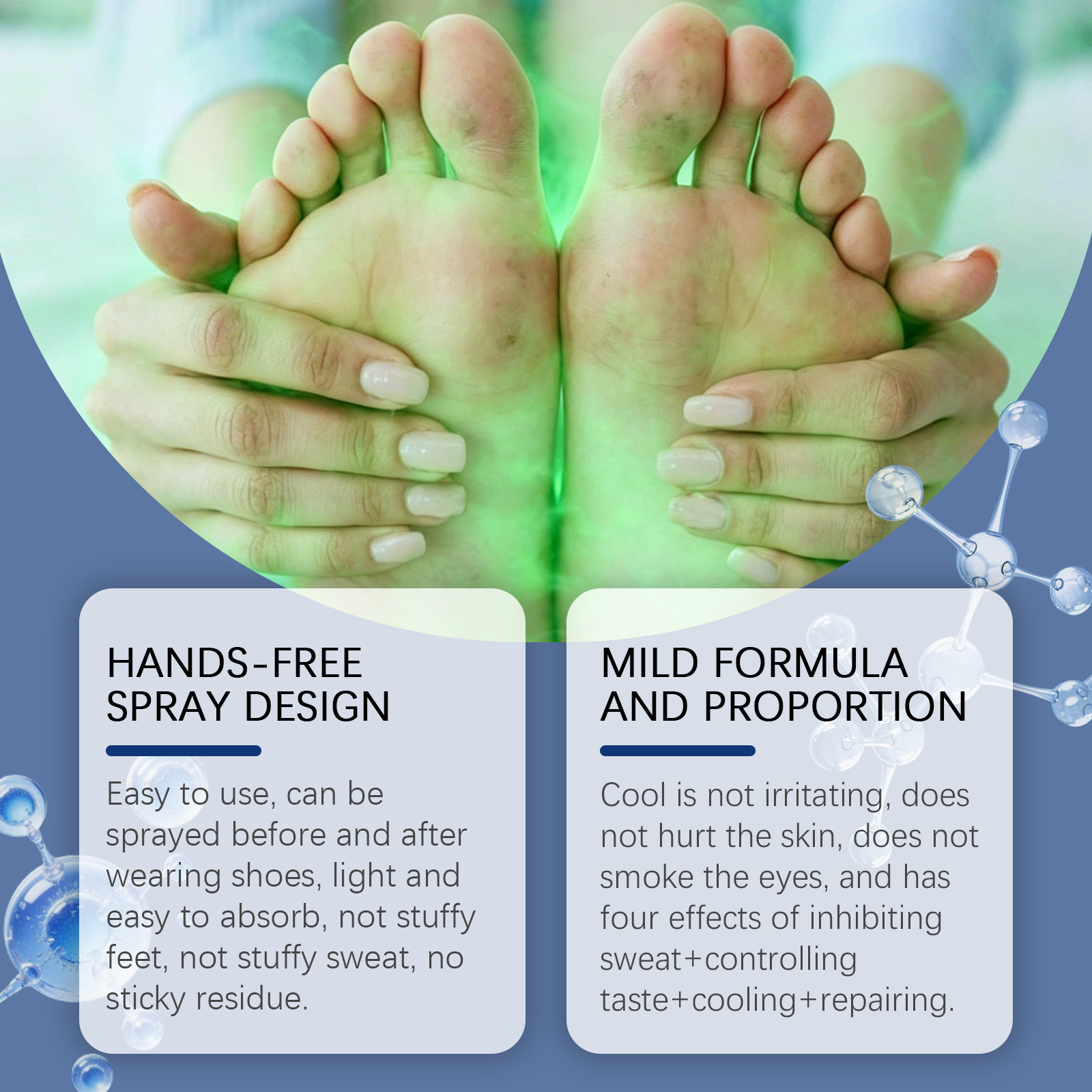 Cool Foot Spray Daily Clean Skin Odor Fresh Moist Long Last Fragrance Comfort Foot Care