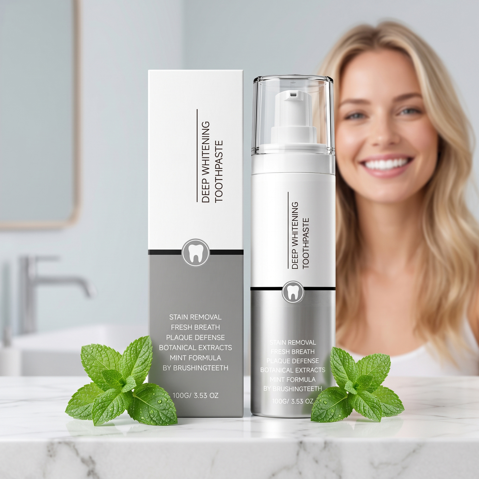 Deep Stain Removal Toothpaste Gentle Daily Cleansing Fresh Breath Teeth Residue Cleaning Care