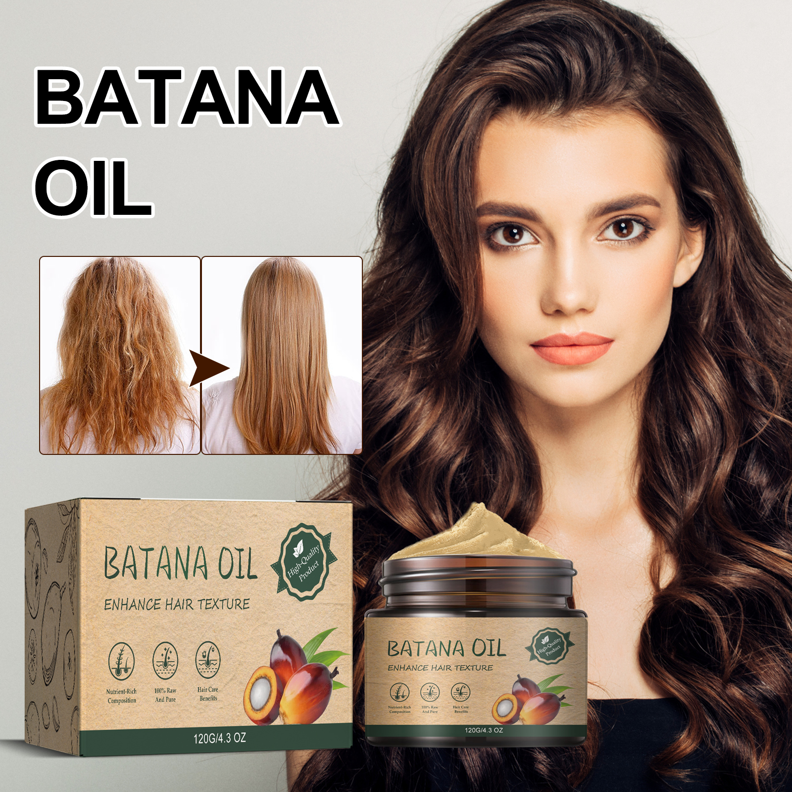 Batana Hair Balm Nourish Repair Dry Frizzy Hair Soften Hair Care Hair Mask