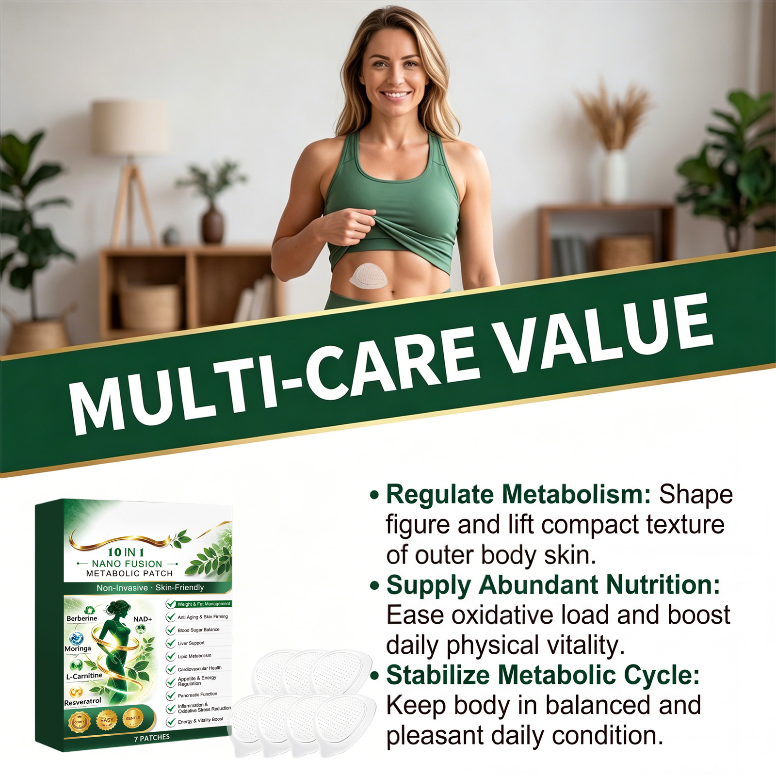 Body Care Patch Mild Nourish Body Skin Comfort Light External Care Daily Contour Convenient Patch