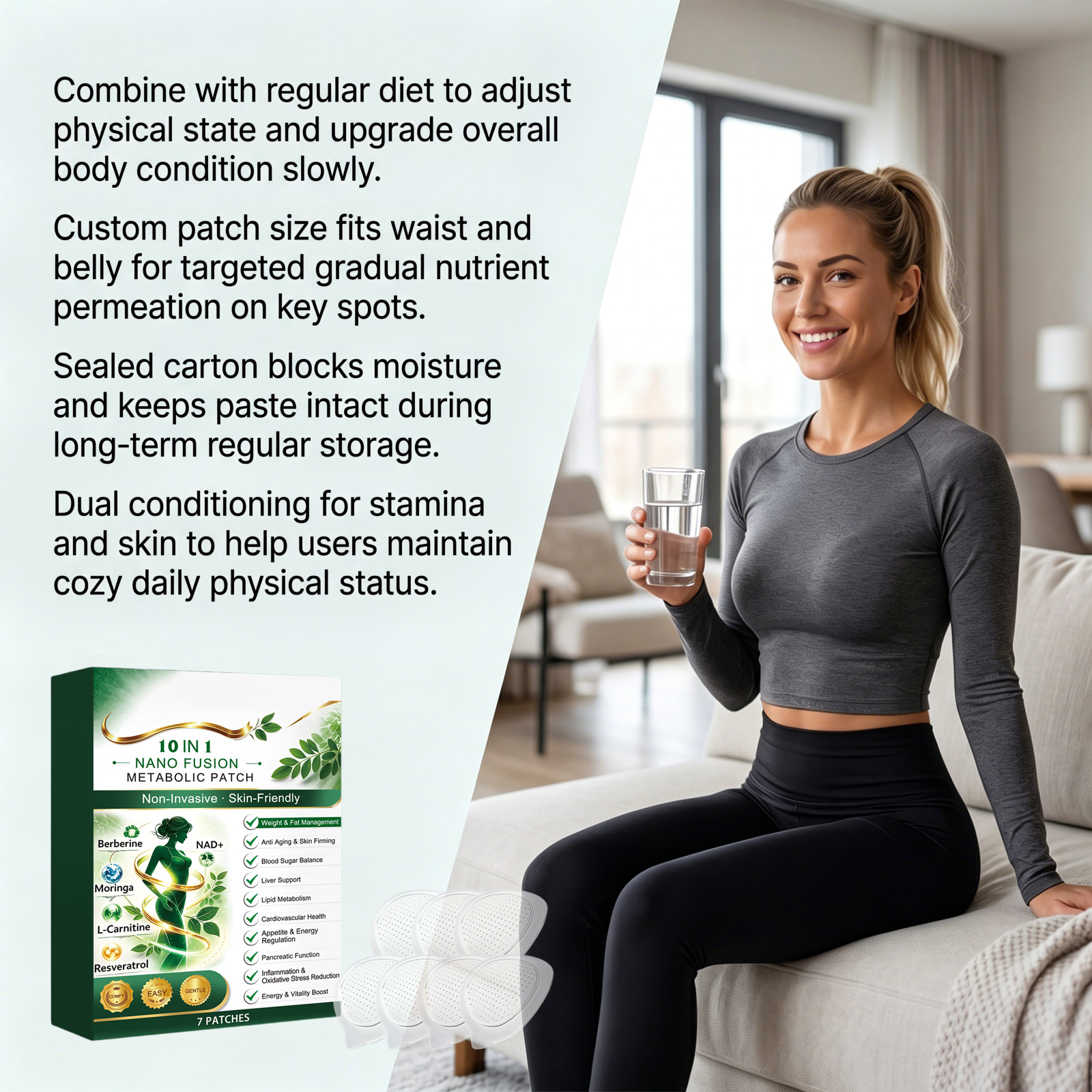 Body Care Patch Mild Nourish Body Skin Comfort Light External Care Daily Contour Convenient Patch