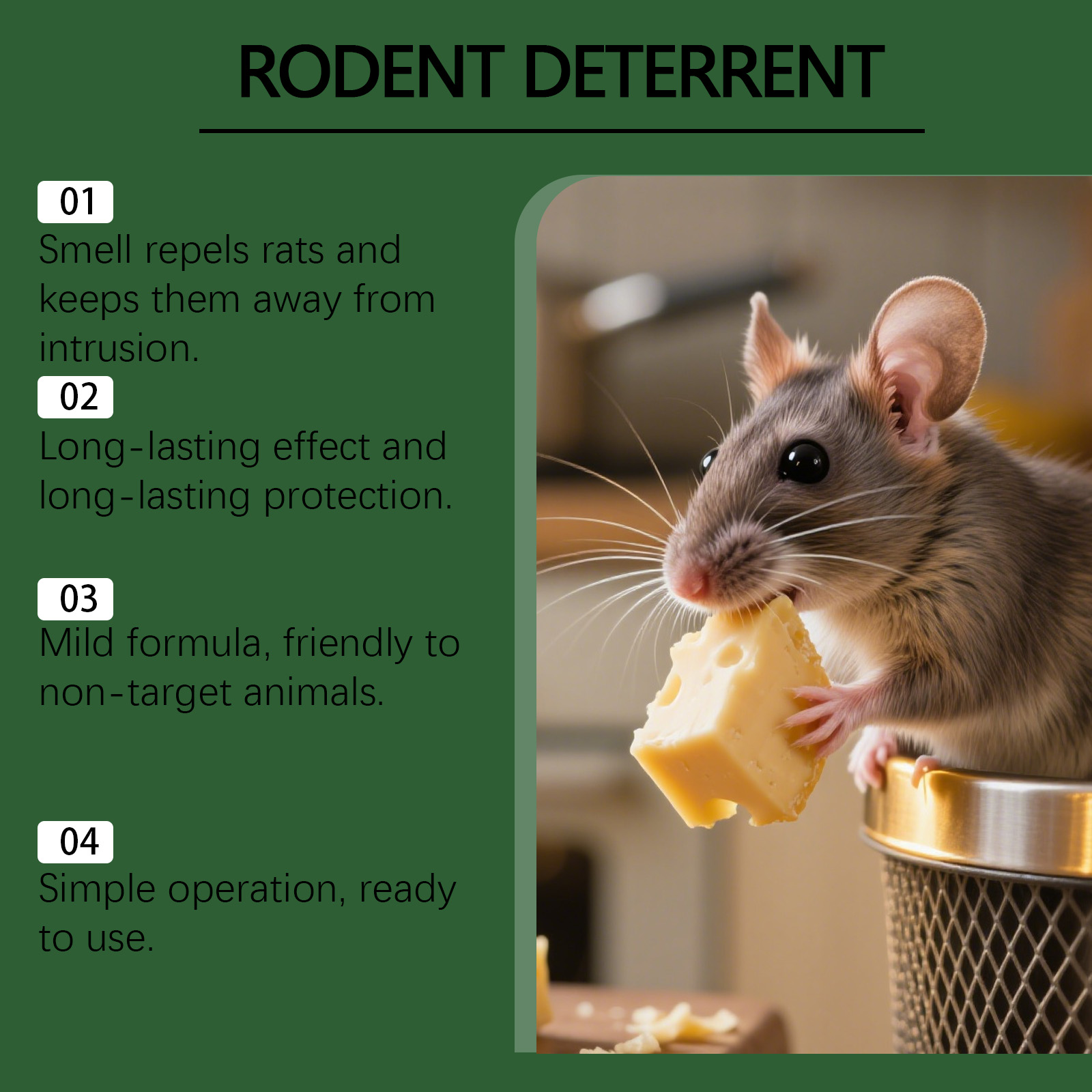 Rat Repellent Pill Strong Effective Indoor Outdoor Household Garden Warehouse Farm Basement Attic Garage