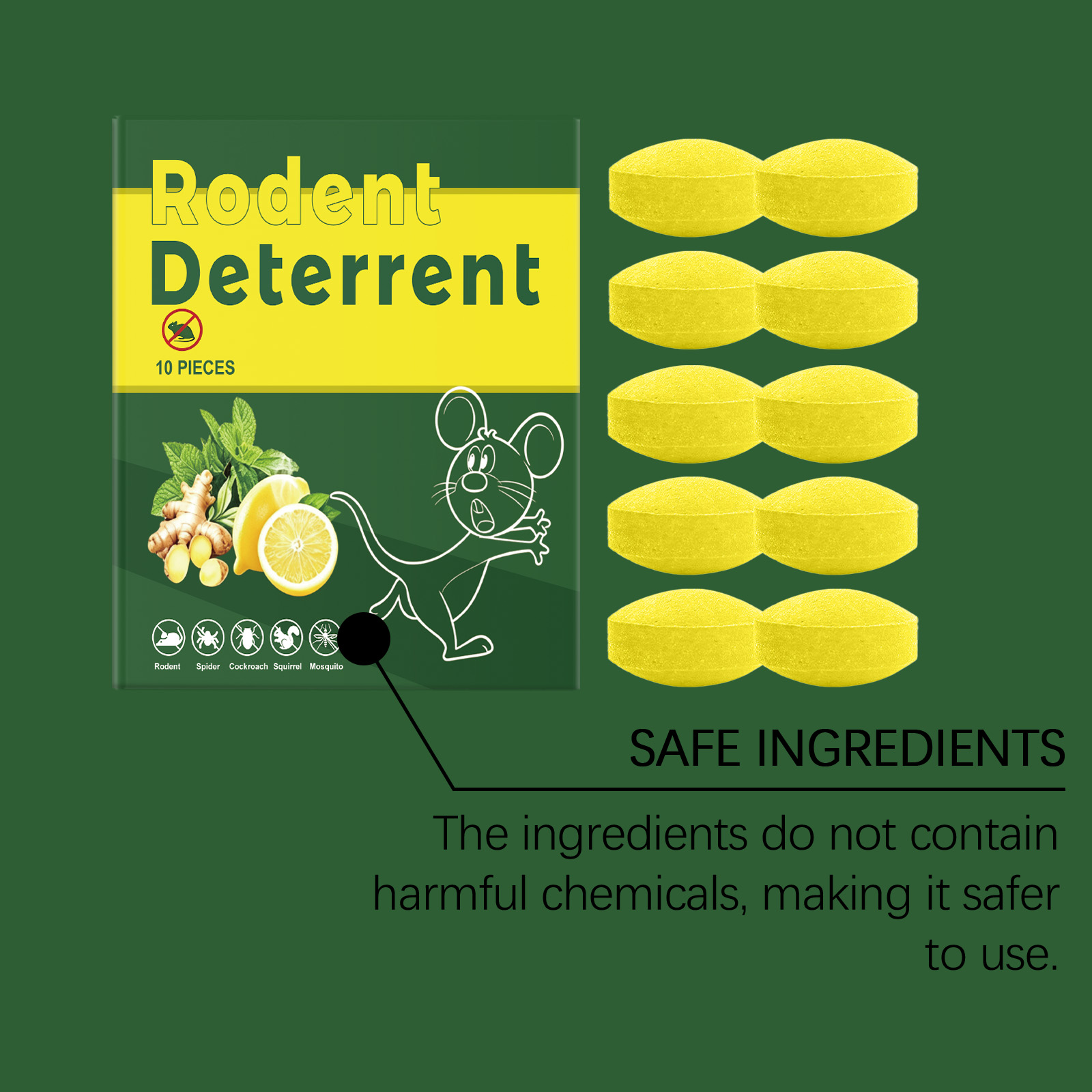 Rat Repellent Pill Strong Effective Indoor Outdoor Household Garden Warehouse Farm Basement Attic Garage