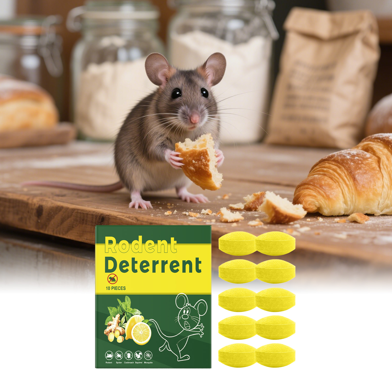 Rat Repellent Pill Strong Effective Indoor Outdoor Household Garden Warehouse Farm Basement Attic Garage