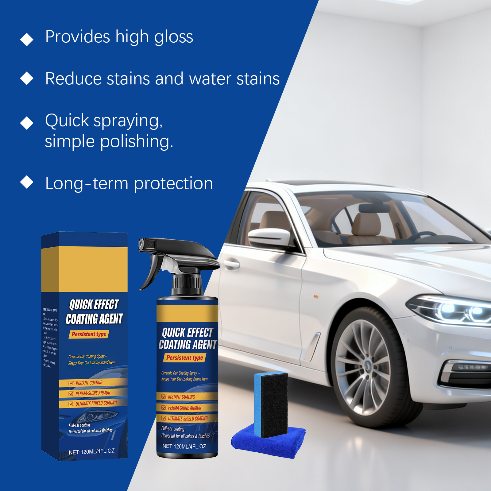 Automotive Ceramic Coating Agent Car Paint Surface Gloss Maintenance Renovation Cleaning Dustproof Nano Coating Agent